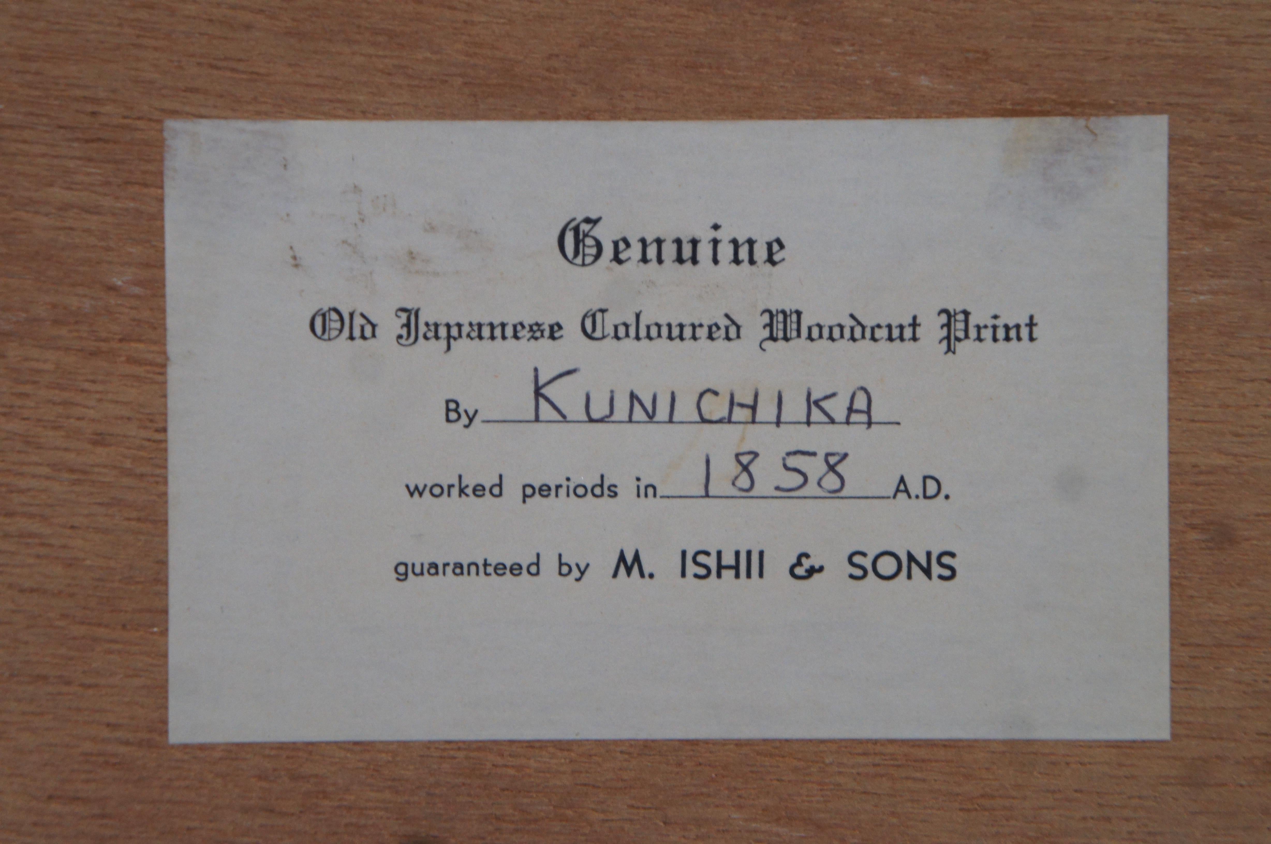 Paper Antique 19th Century Toyohara Kunichika Japanese Edo Woodblock Print