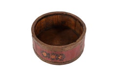 Antique 19th century traditional Dutch hand painted grain measure container bowl