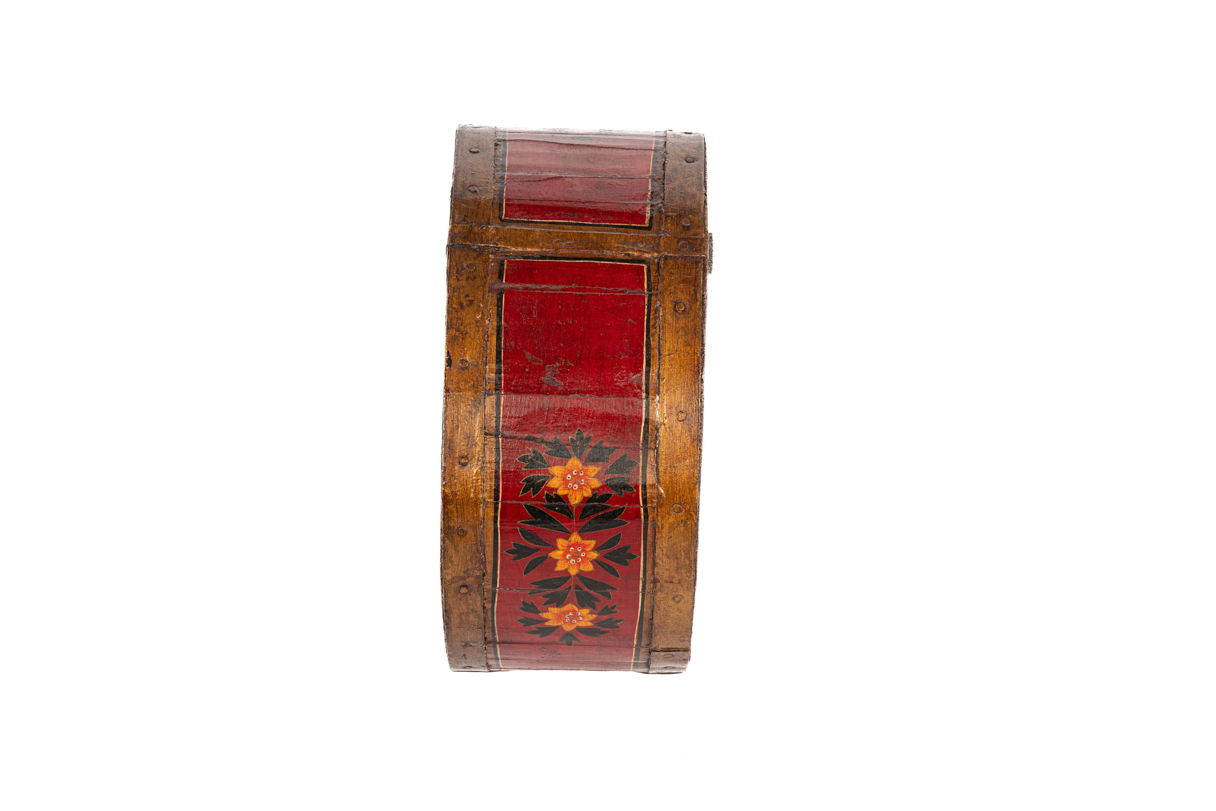 Antique 19th century traditional Dutch hand painted grain measure container bowl For Sale 1