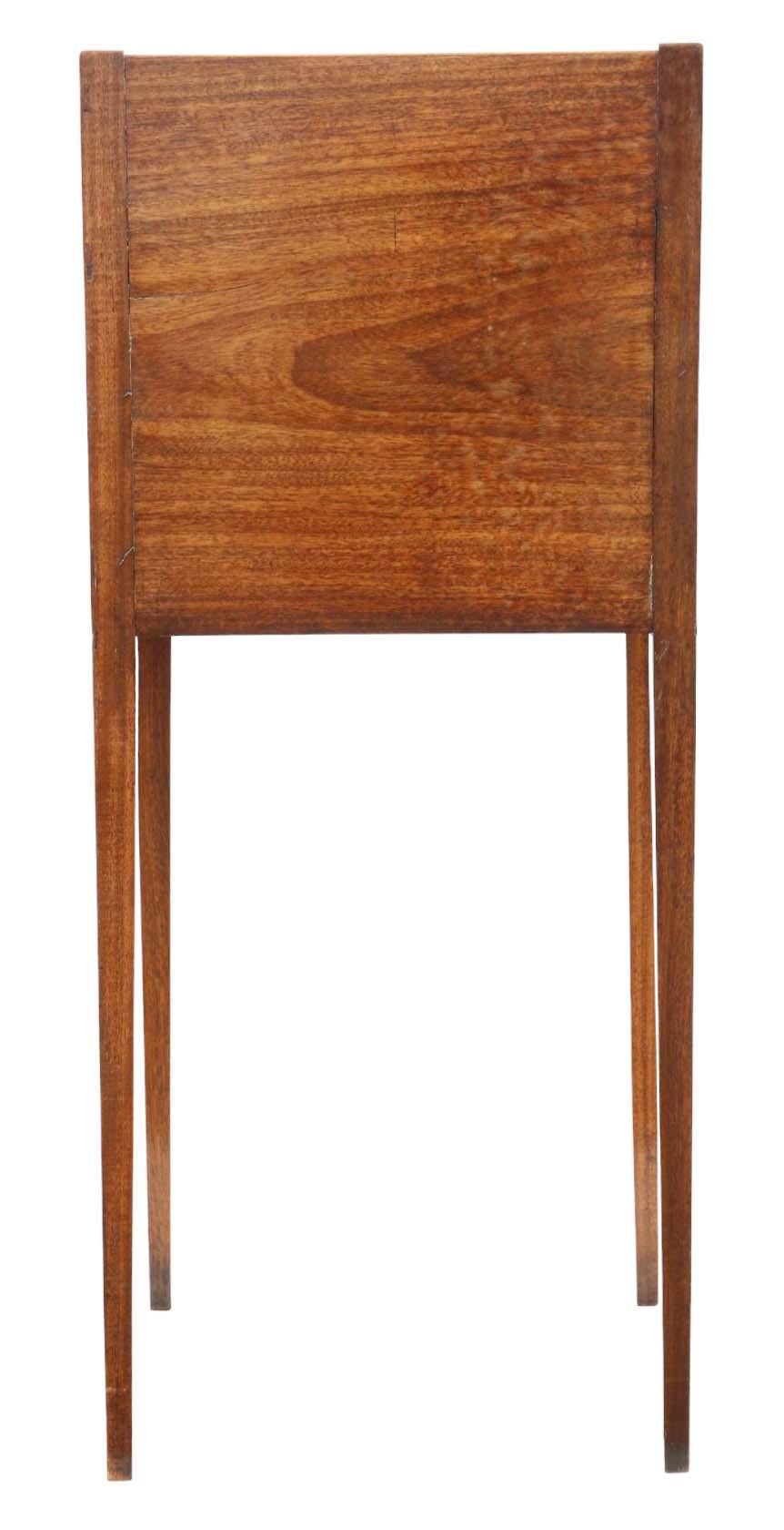 Antique 19th Century Tray Top Nightstand Washstand Bedside Mahogany  Table For Sale 4