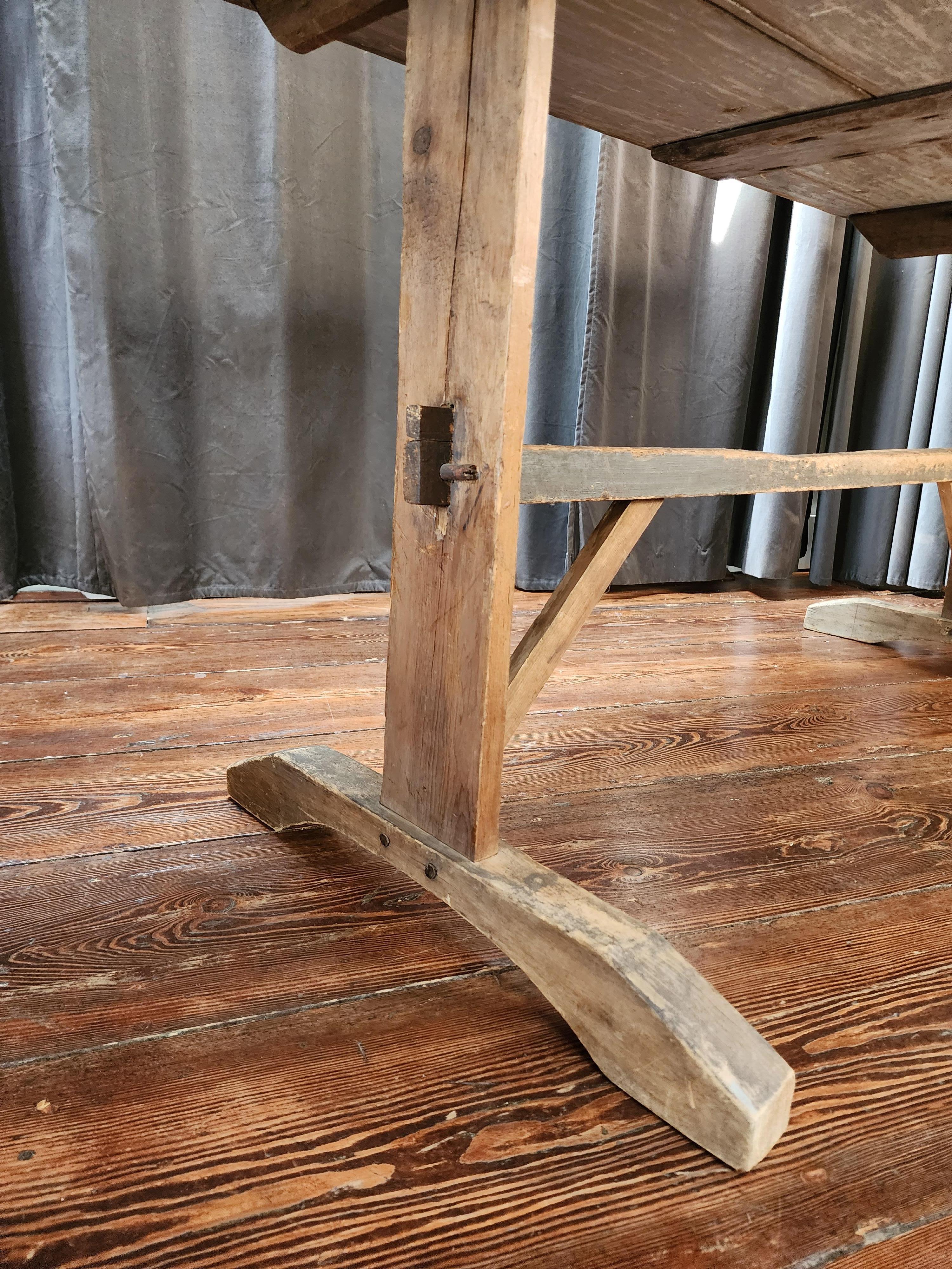 Antique 18th Century Pine Trestle Table  For Sale 2