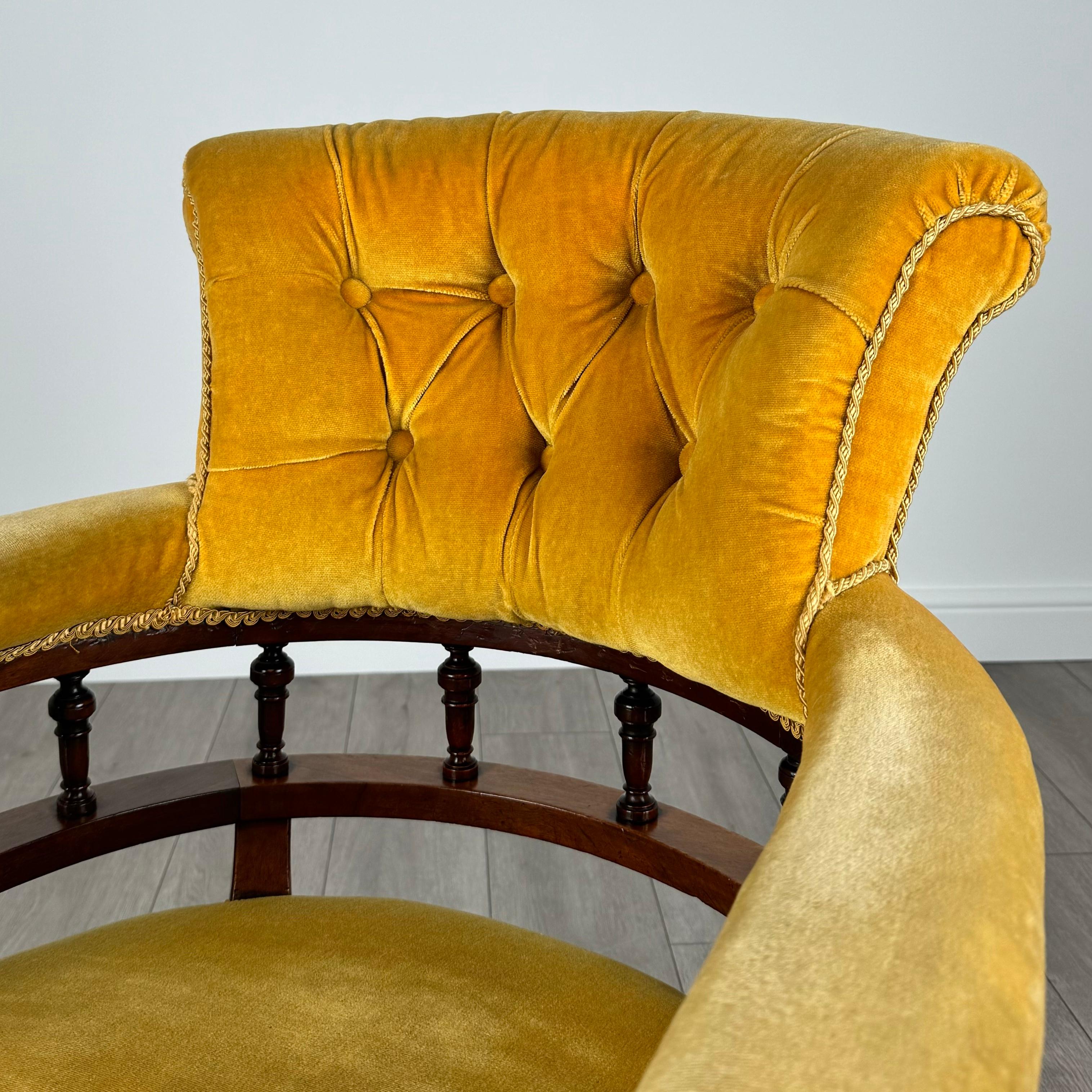 Antique 19th Century Tub Chair / Armchair In Mahogany ( REF AF-3538 ) 5