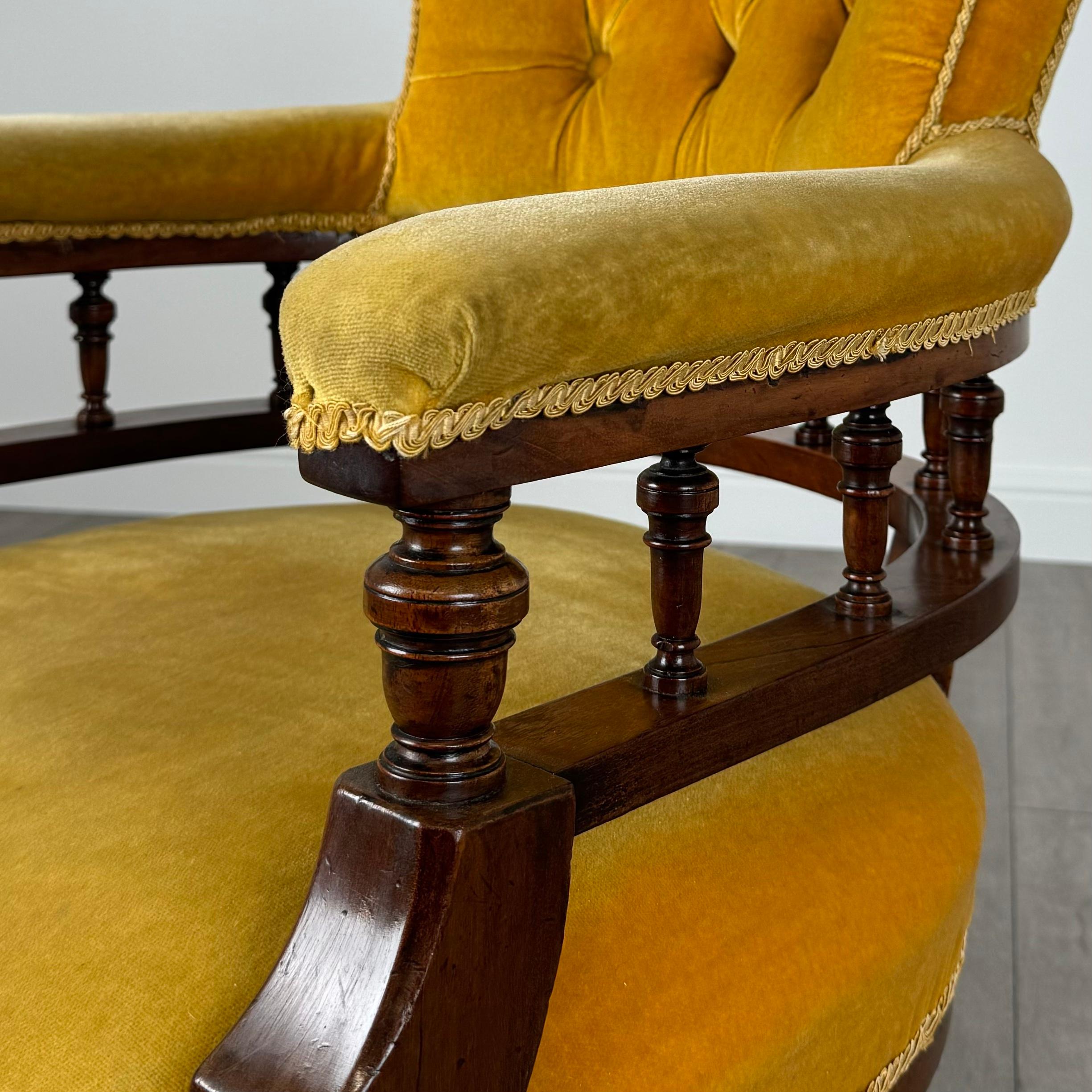 Antique 19th Century Tub Chair / Armchair In Mahogany ( REF AF-3538 ) 6