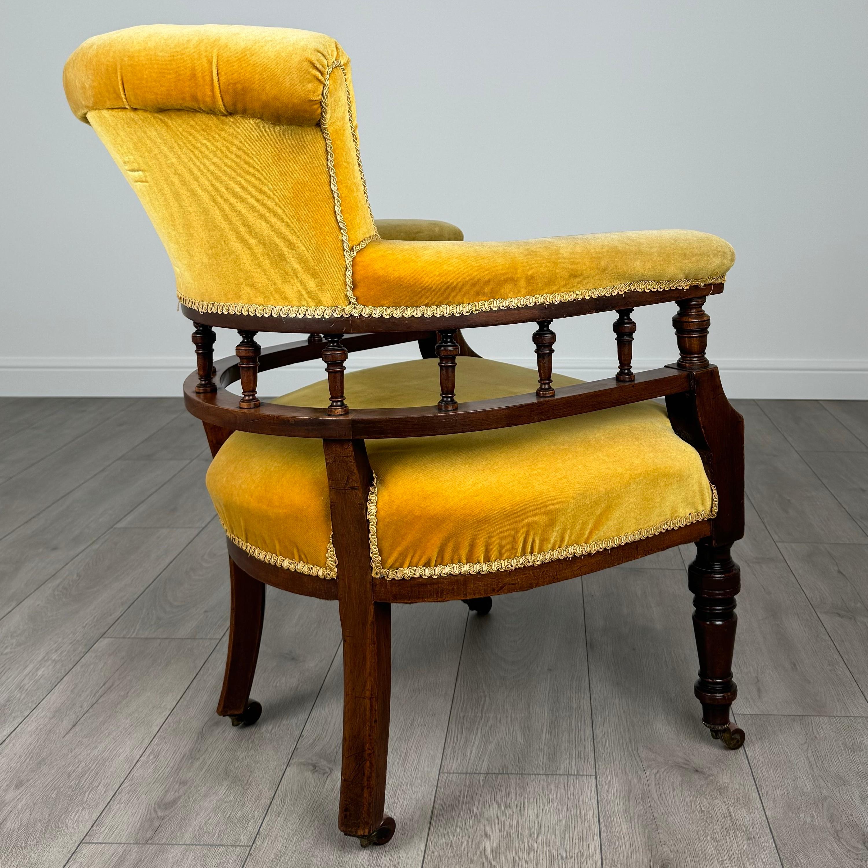 Antique 19th Century Tub Chair / Armchair In Mahogany ( REF AF-3538 ) 1