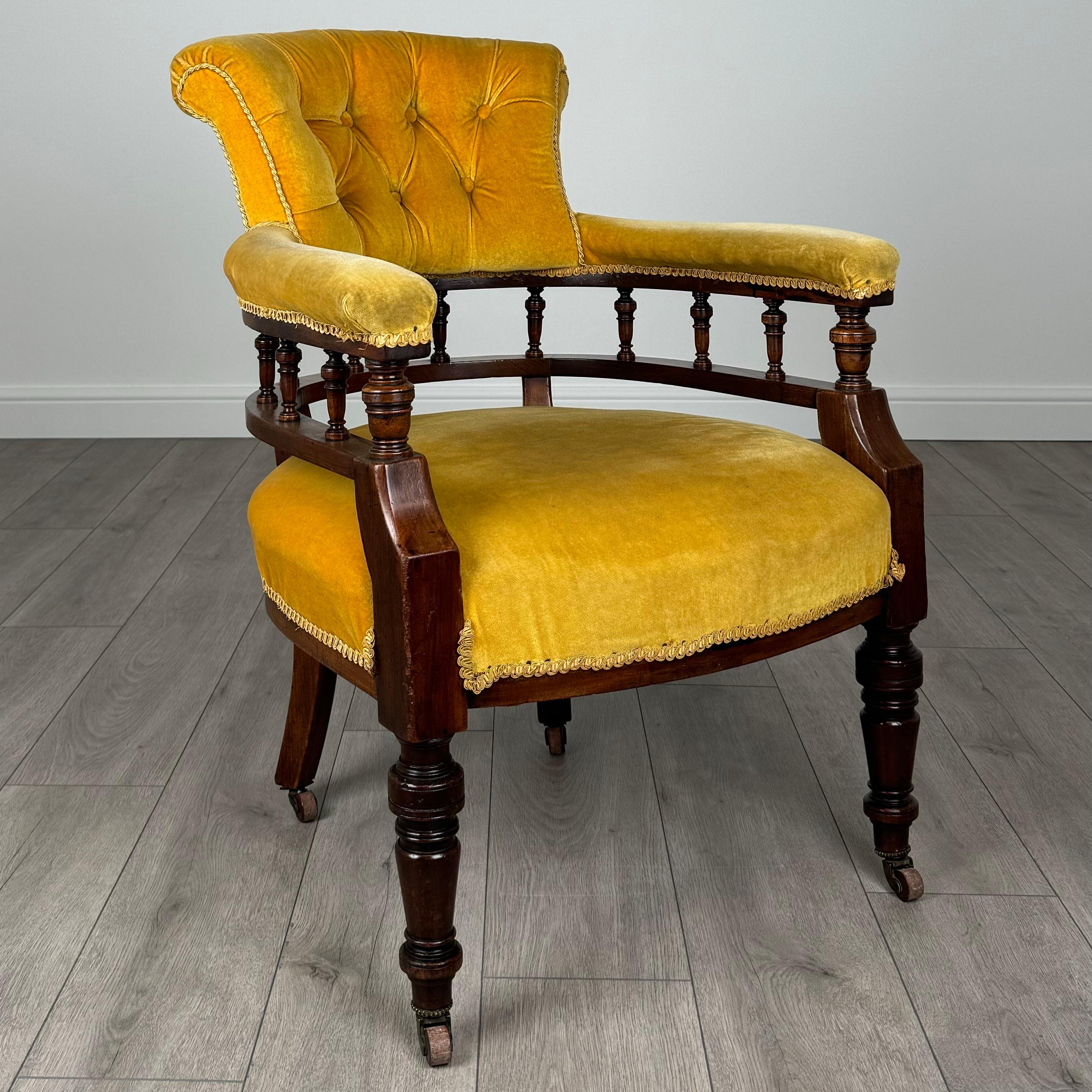 Antique 19th Century Tub Chair / Armchair In Mahogany ( REF AF-3538 ) 3