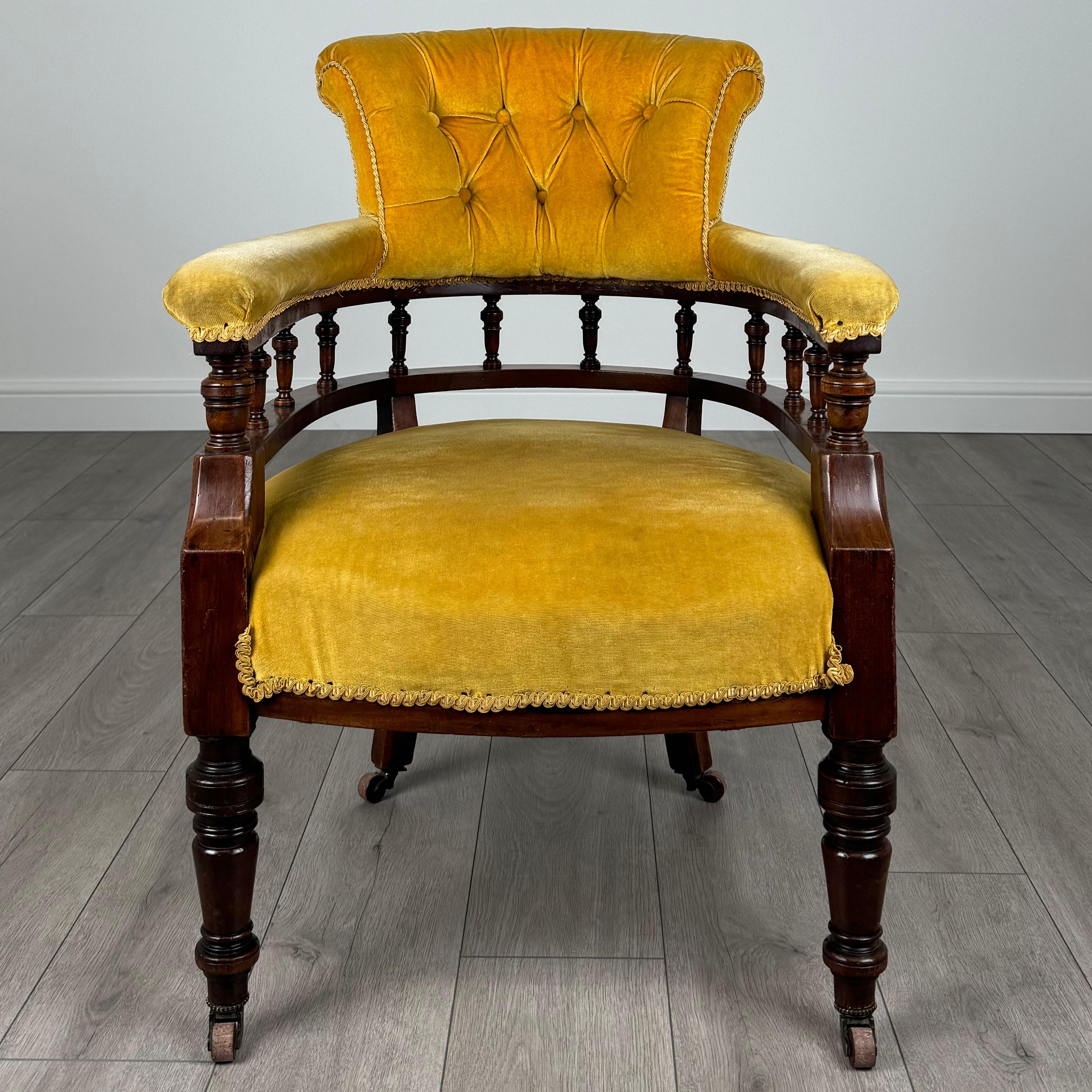Antique 19th Century Tub Chair / Armchair In Mahogany ( REF AF-3538 ) 4