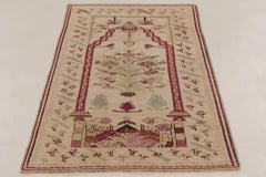 Antique 19th Century Turkish Ghiordes Rug with Bold Pictorials - Rug & Kilim