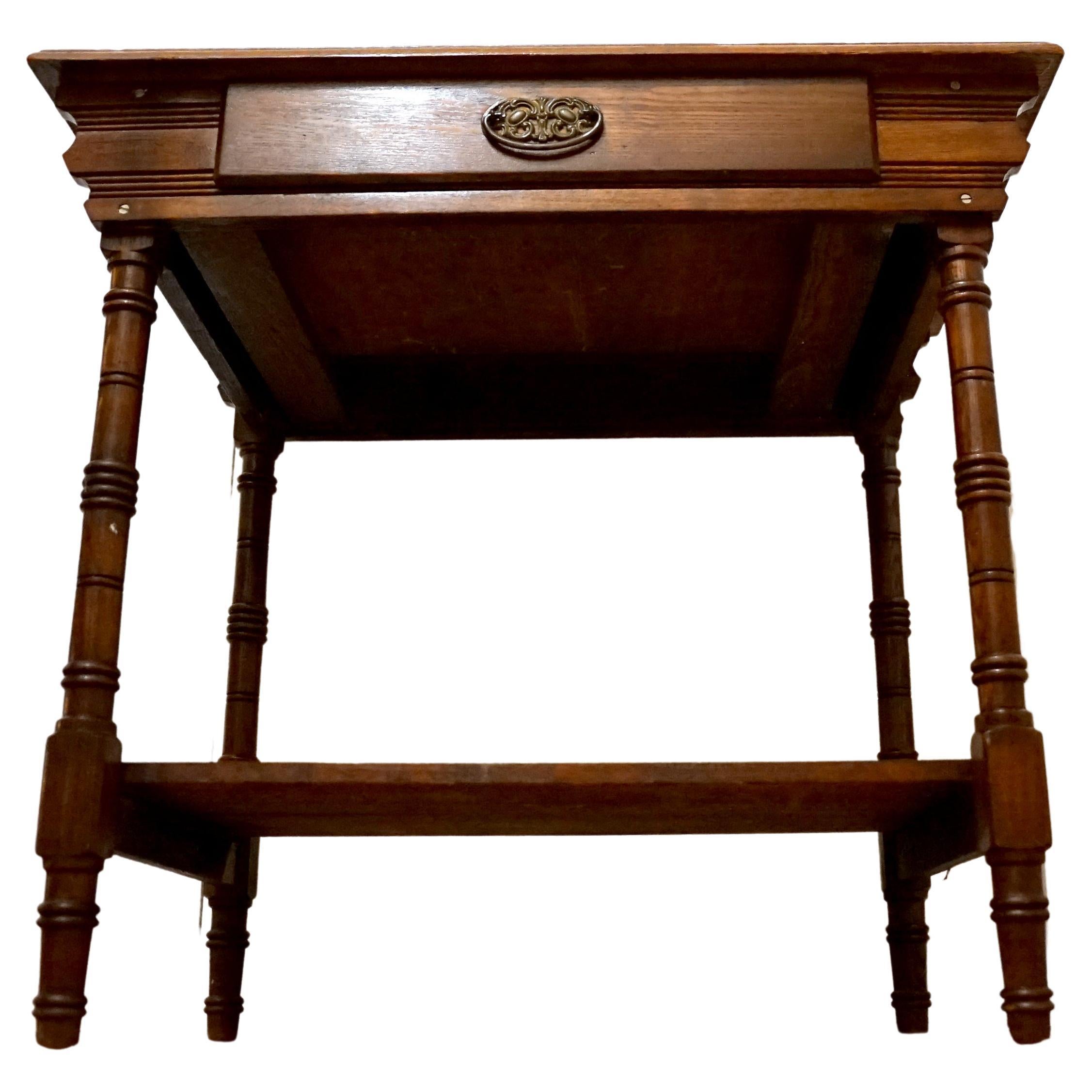 Antique, 19th Century Turned Pine Occasional Table For Sale