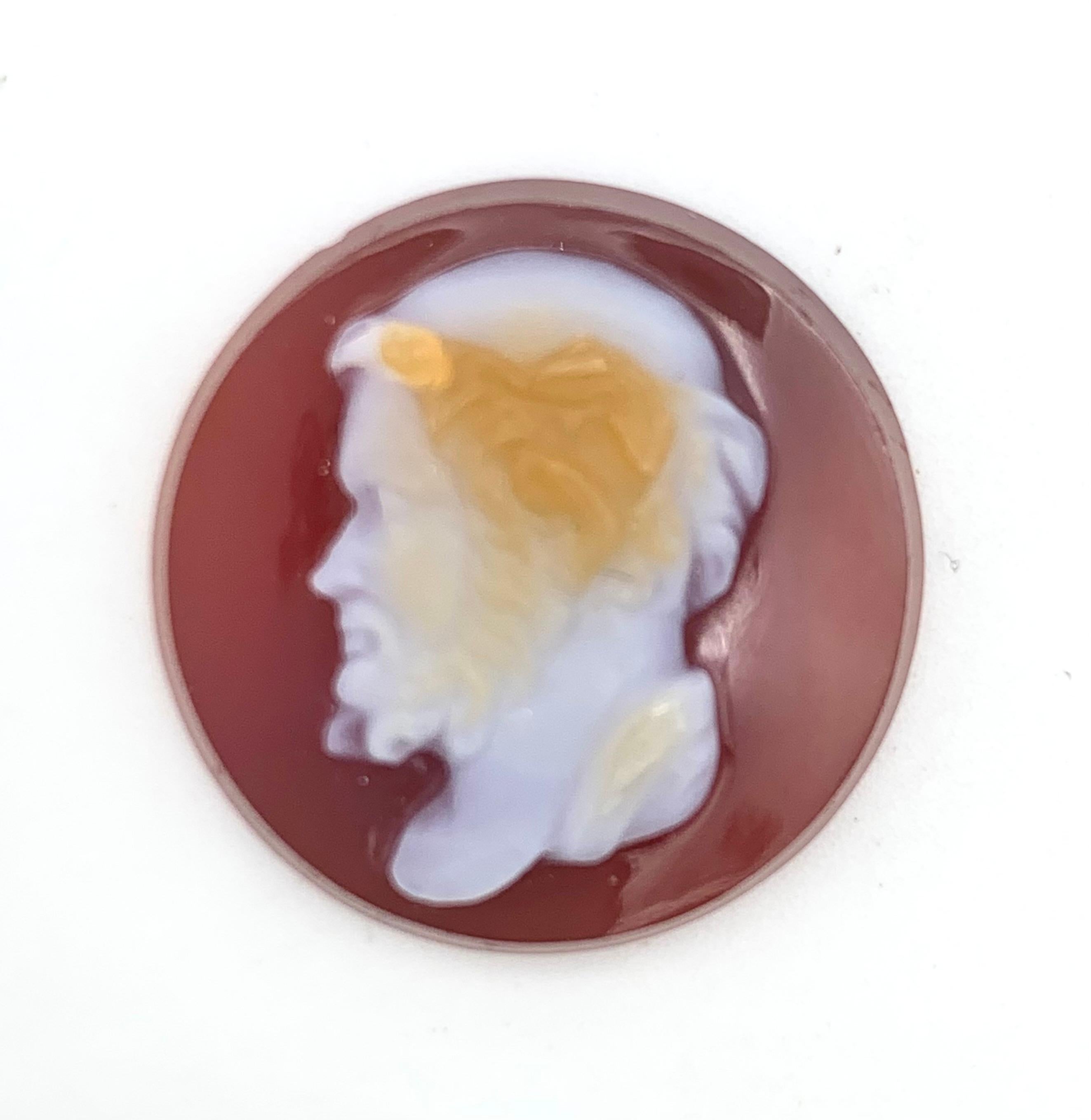 Mixed Cut Antique 19th century Two Hard Stone Agate Cameos One Shell Cameos Unmounted For Sale