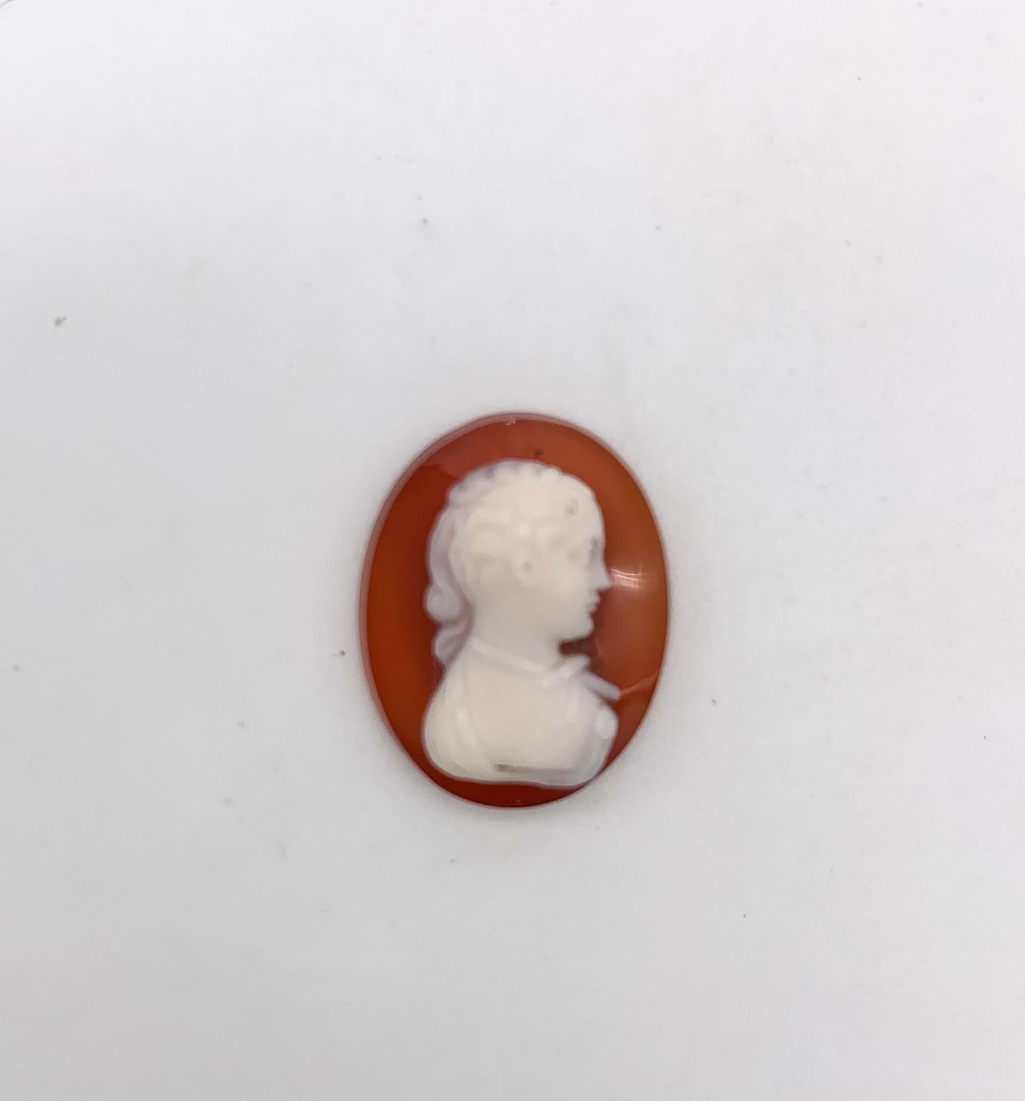Women's or Men's Antique 19th century Two Hard Stone Agate Cameos One Shell Cameos Unmounted For Sale