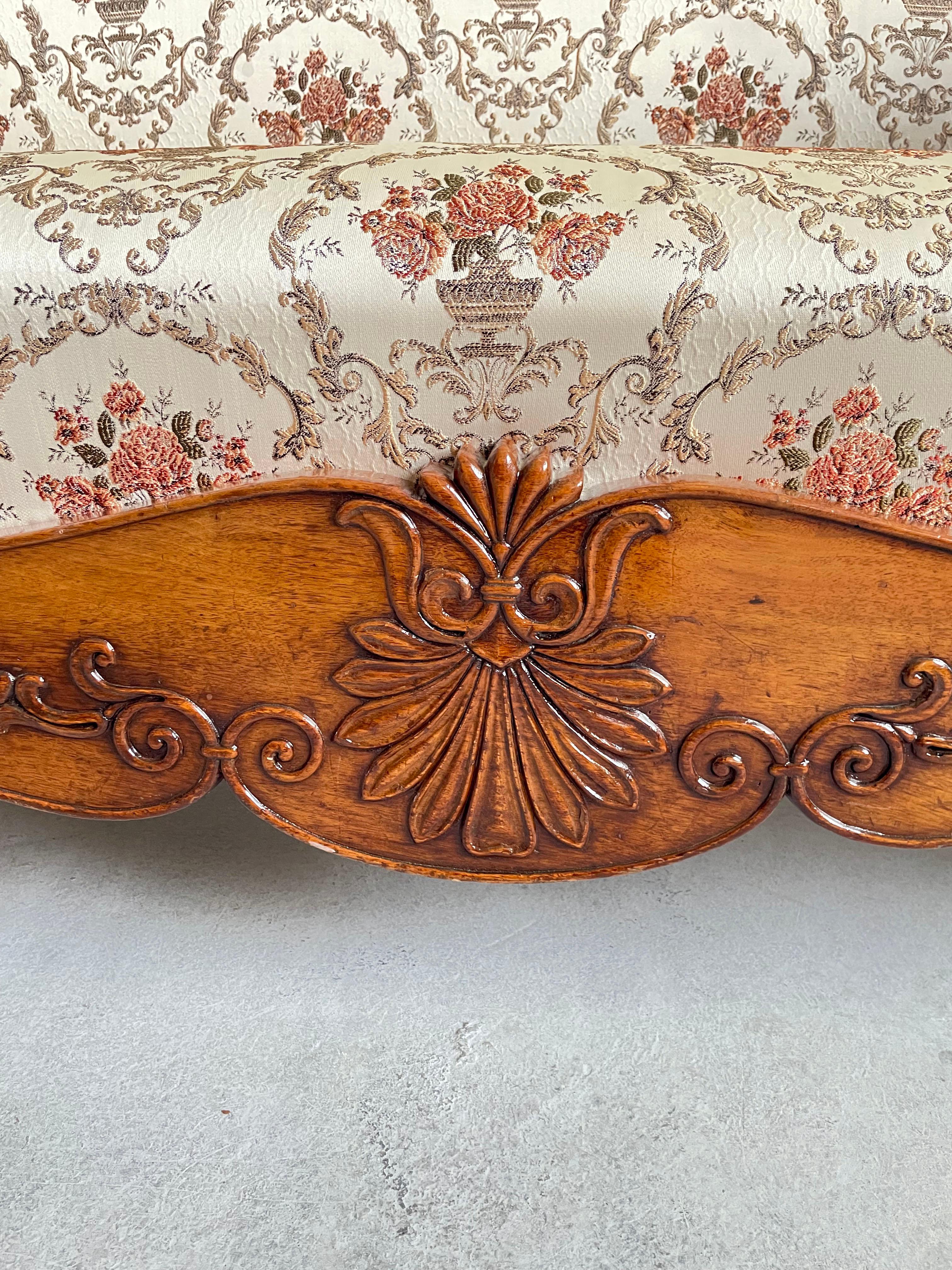 Antique 19th Century Upholstered Sofa King Louis Philippe, Northern Italy For Sale 1