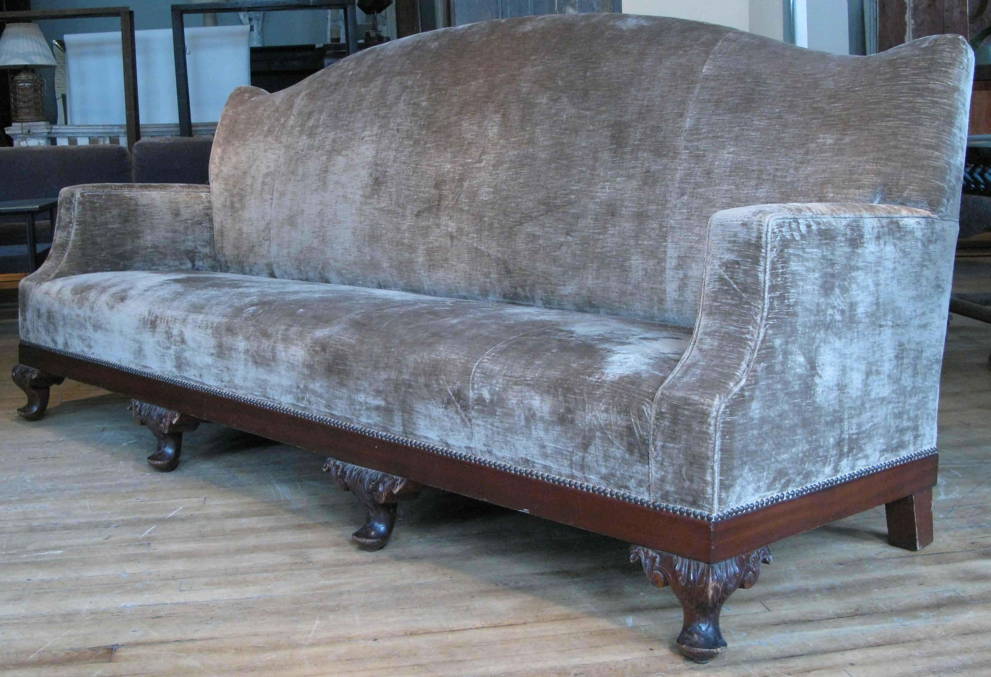 American Antique 19th Century Velvet Sofa