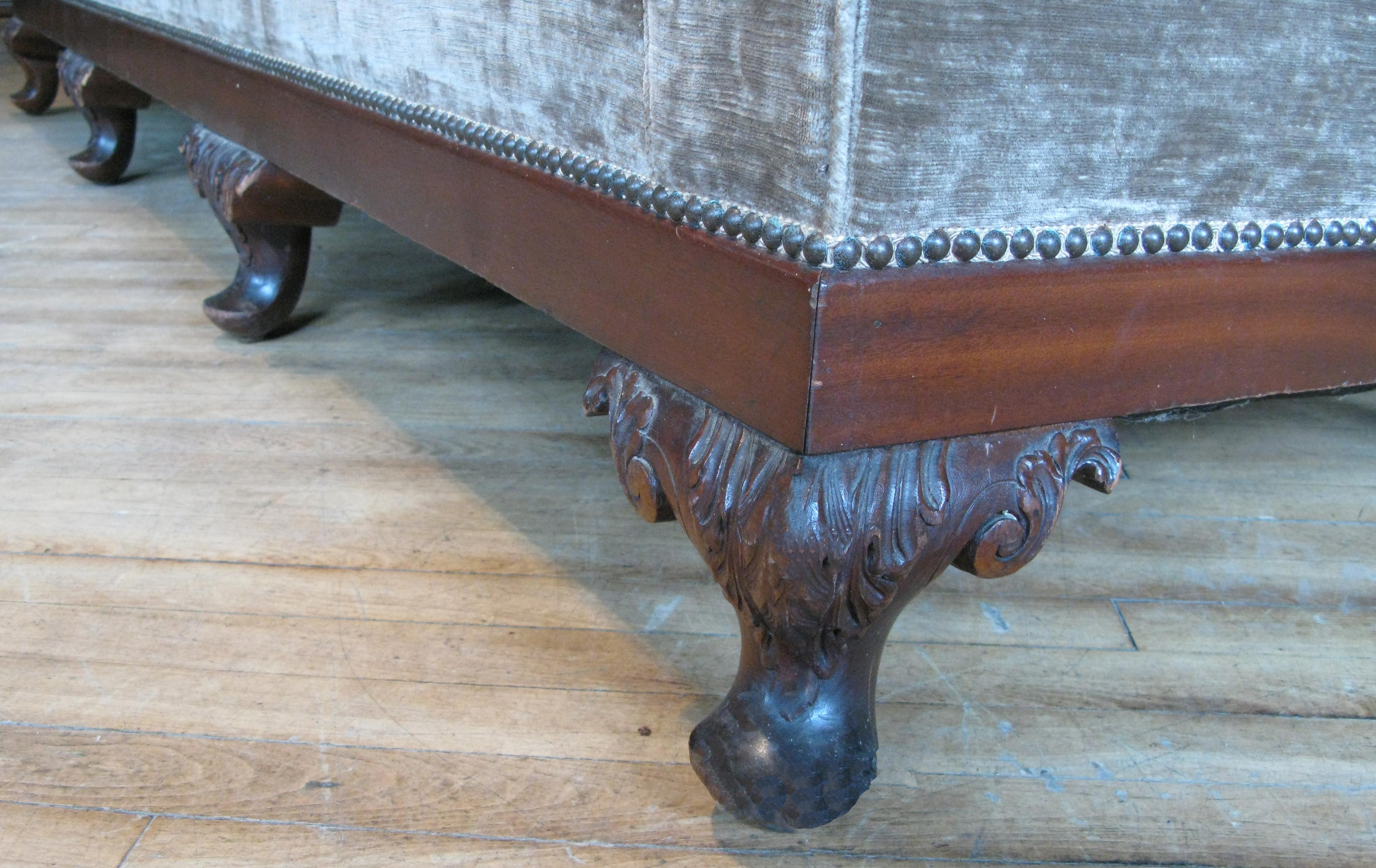 Upholstery Antique 19th Century Velvet Sofa
