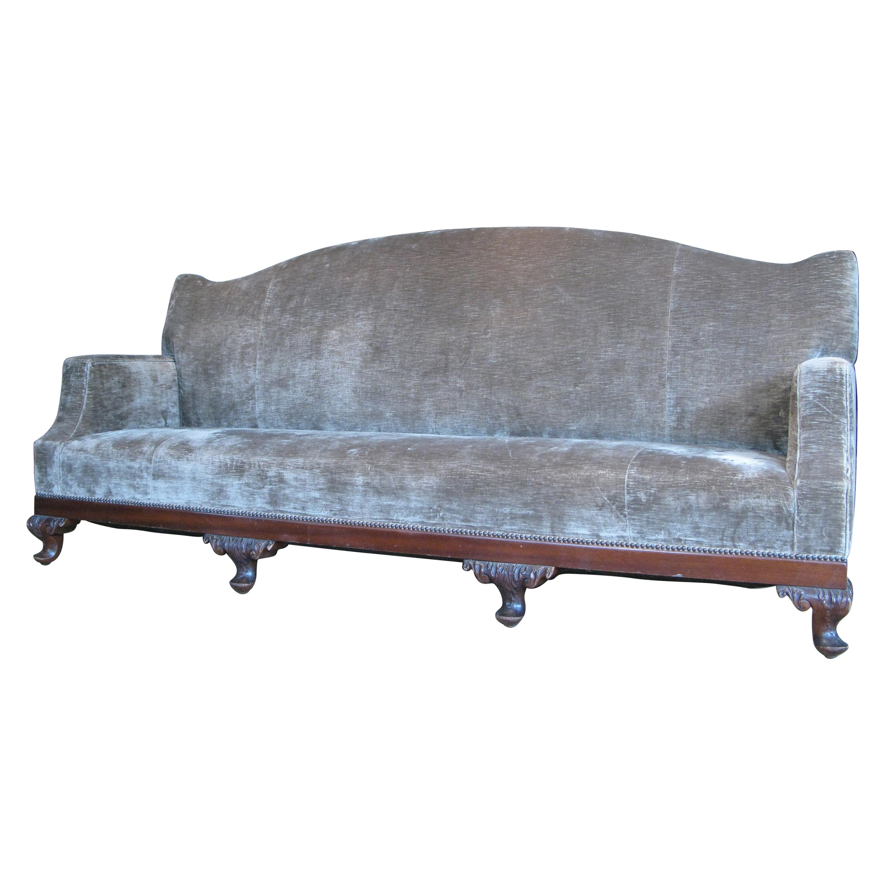 Antique 19th Century Velvet Sofa