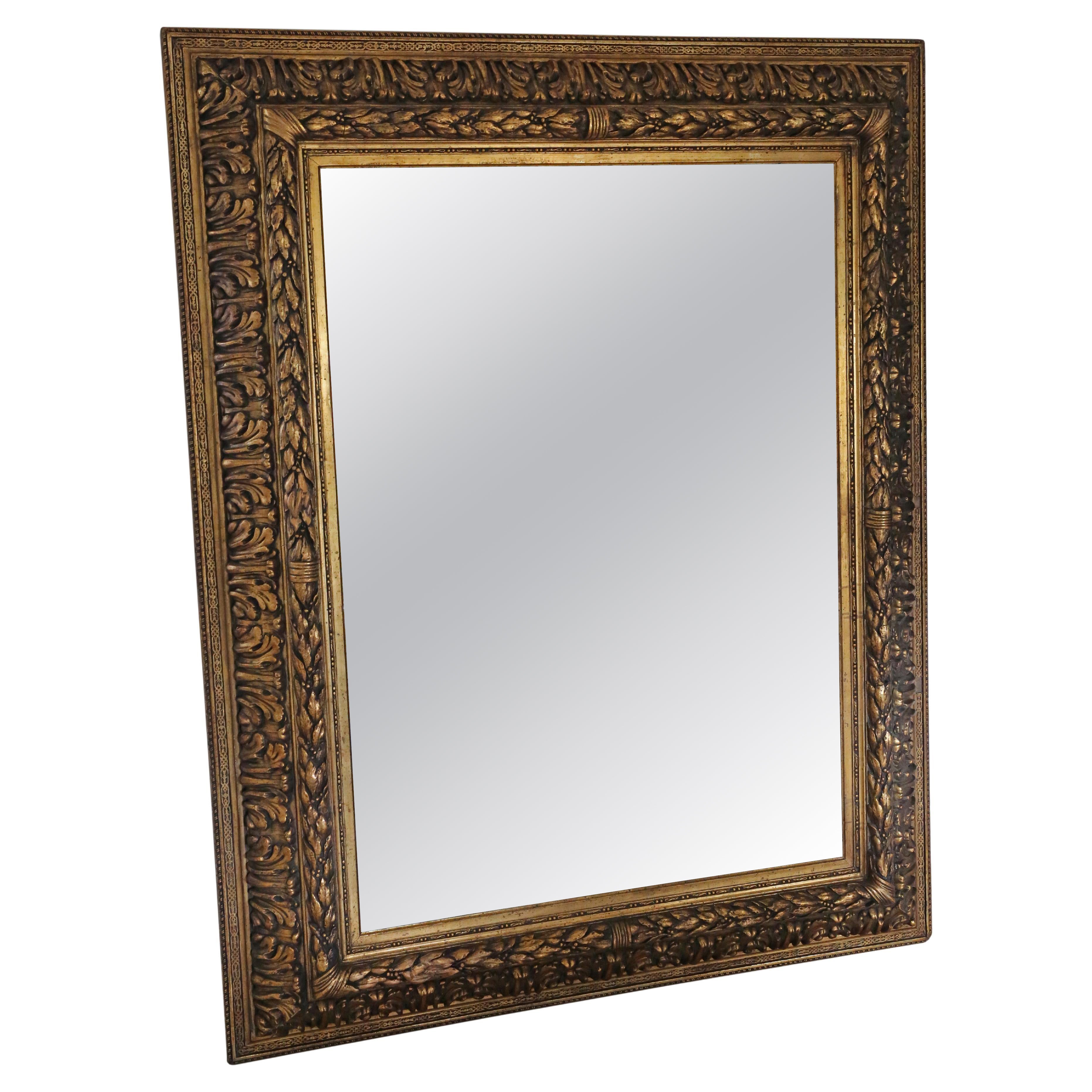 Antique 19th Century Very Large Gilt Overmantle Floor or Wall Mirror – Quality