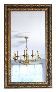 Antique 19th Century Very Large Gilt Wall Mirror Overmantle