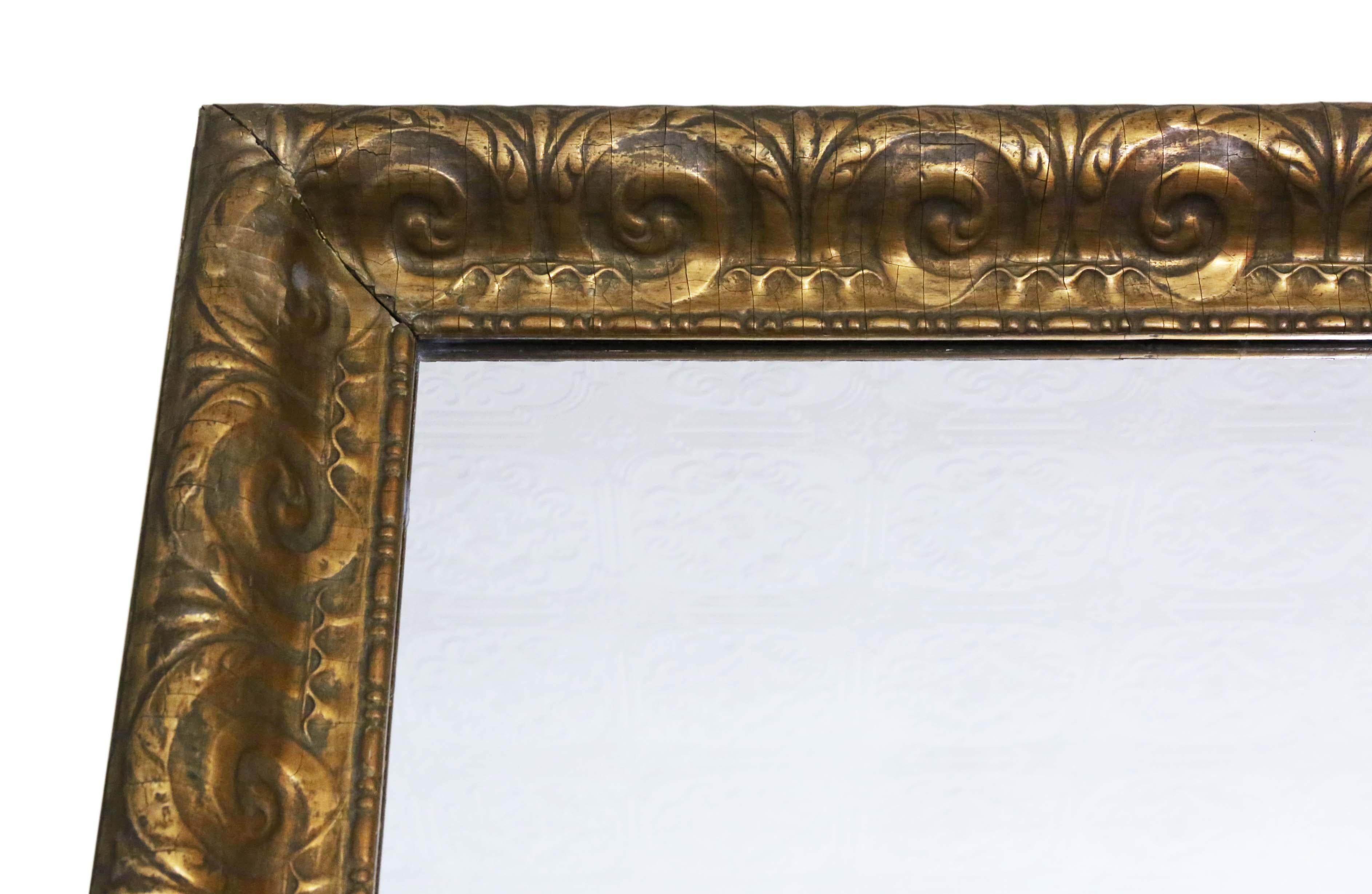 Antique 19th Century Very Large Gilt Wall Mirror Overmantle In Good Condition For Sale In Wisbech, Cambridgeshire