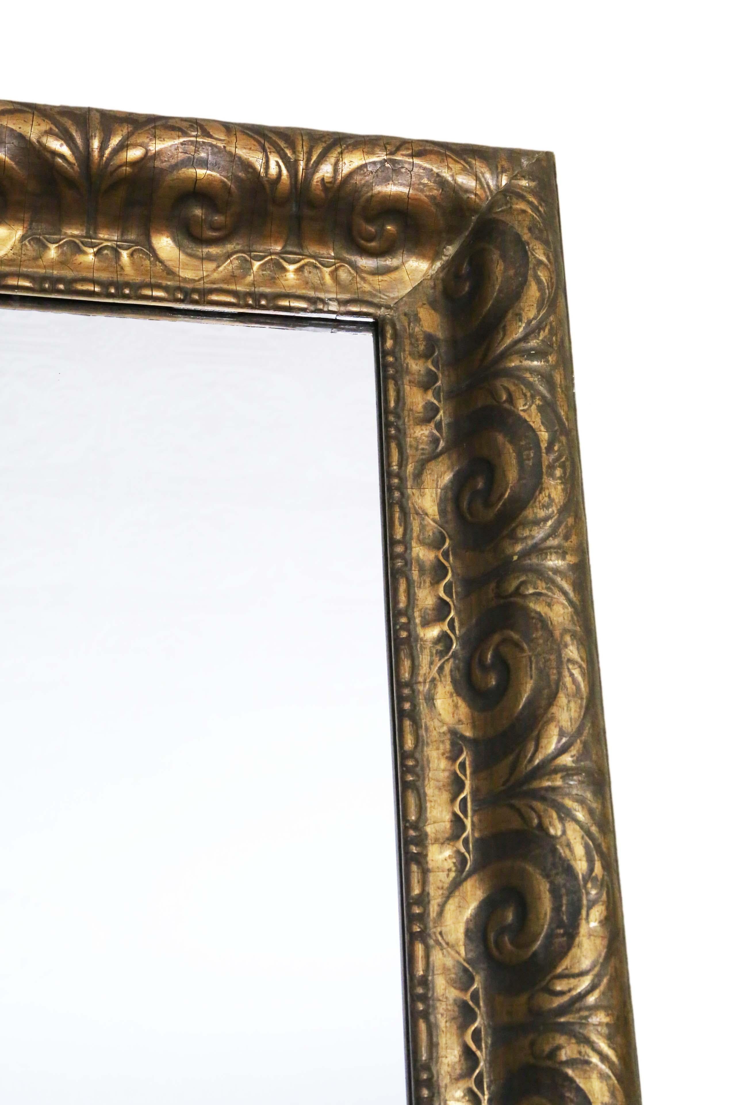 Antique 19th Century Very Large Gilt Wall Mirror Overmantle For Sale 1