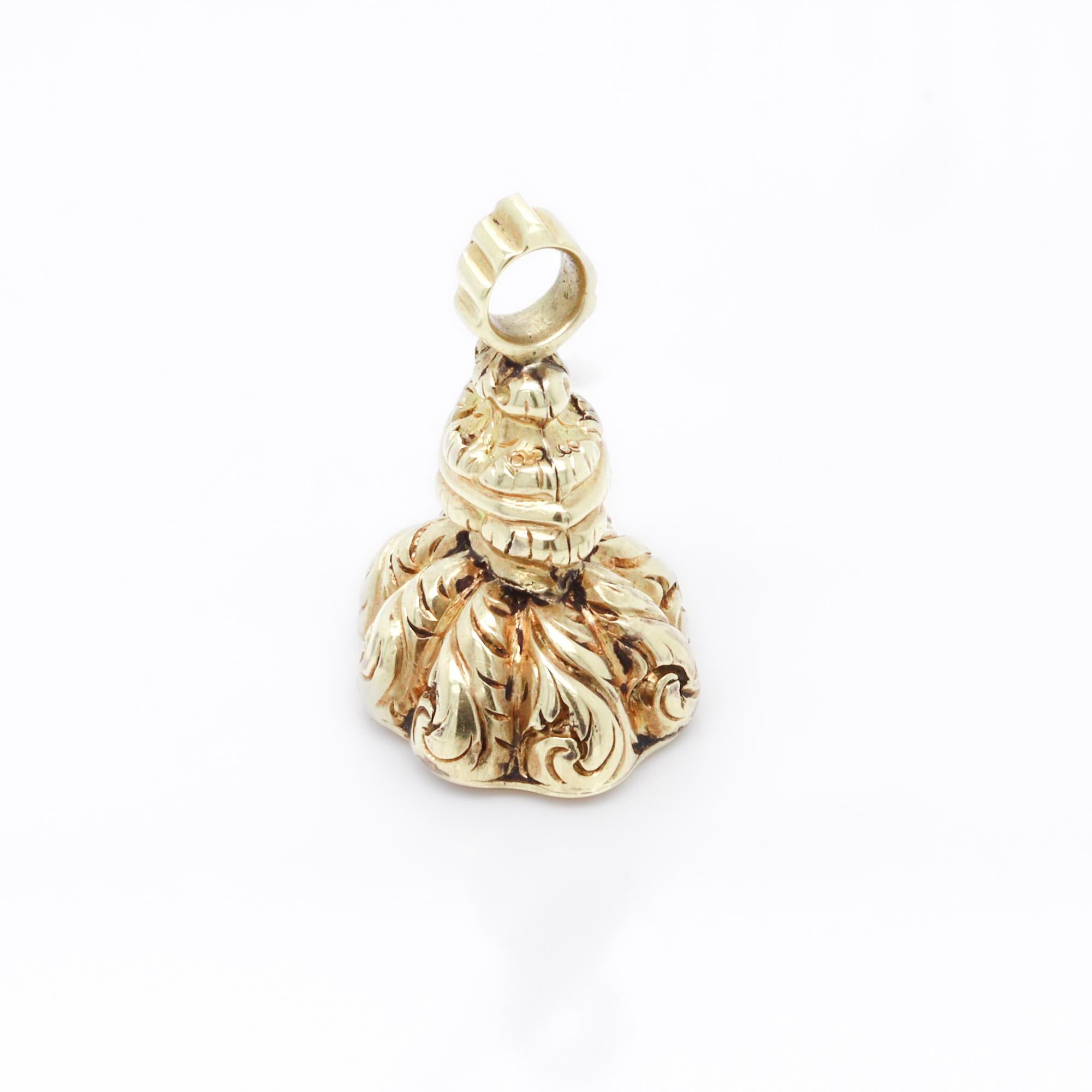 Ancien bouton de montre en or 14K et améthyste du 19e siècle de l'époque victorienne en vente 7