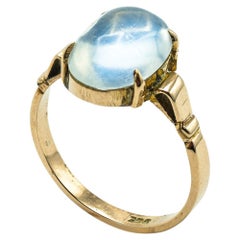 Antique 19th Century Victorian 9 Karat Rose Gold Moonstone Ring 