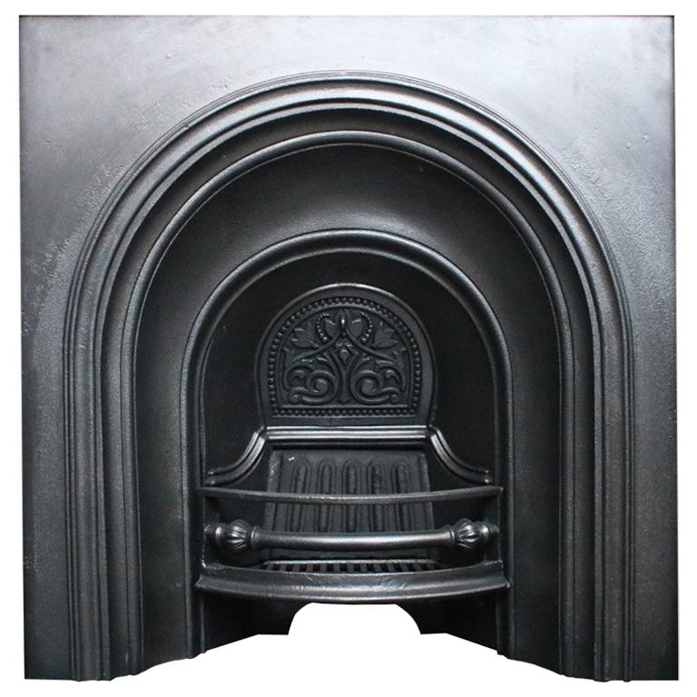 Antique 19th Century Victorian Arched Cast Iron Fireplace Insert