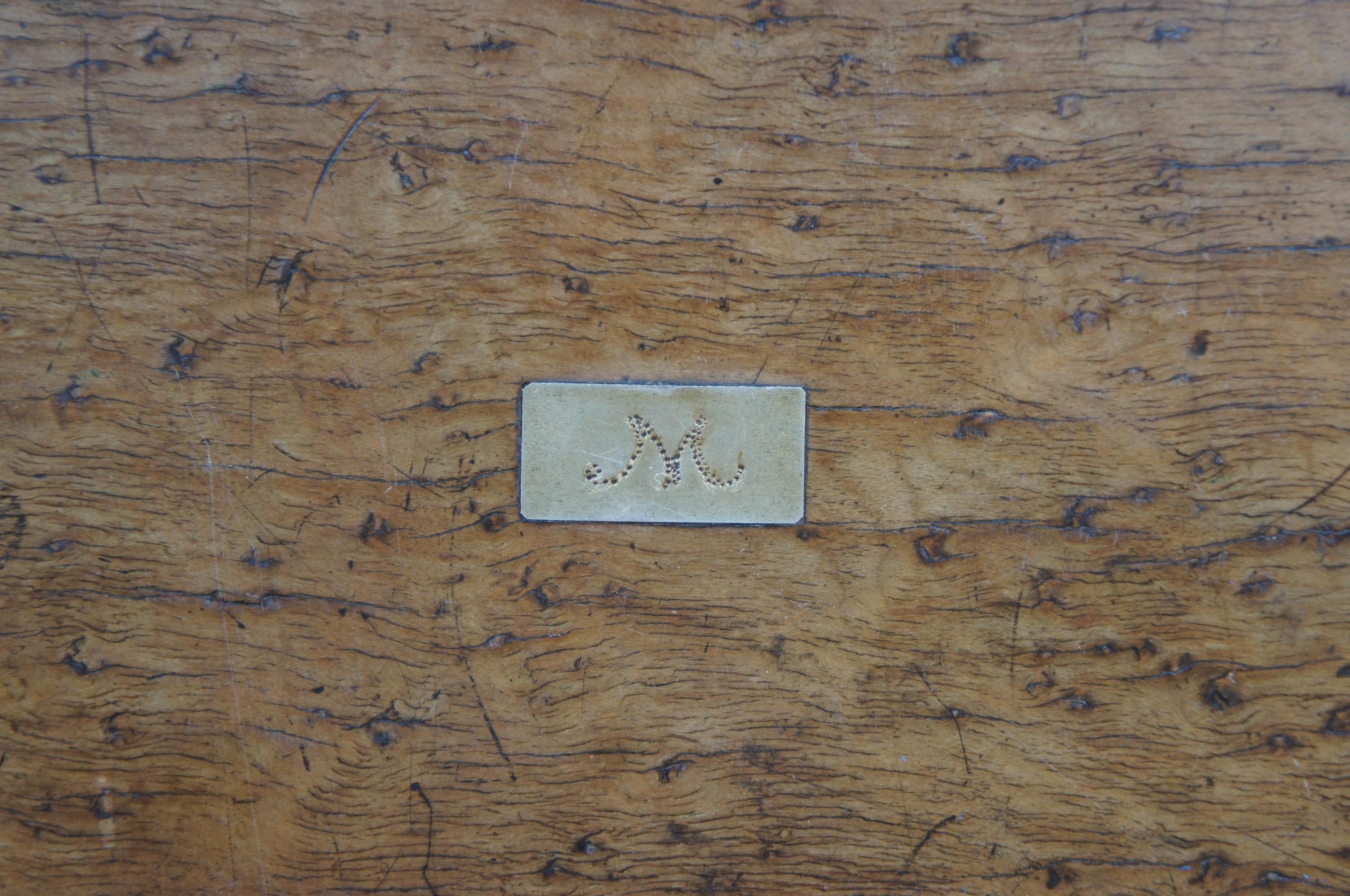Ancienne boîte à écrire victorienne du 19ème siècle en érable piqué de voyage en vente 3