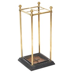 Antique 19th Century Victorian Brass and Iron Umbrella/Stick Stand