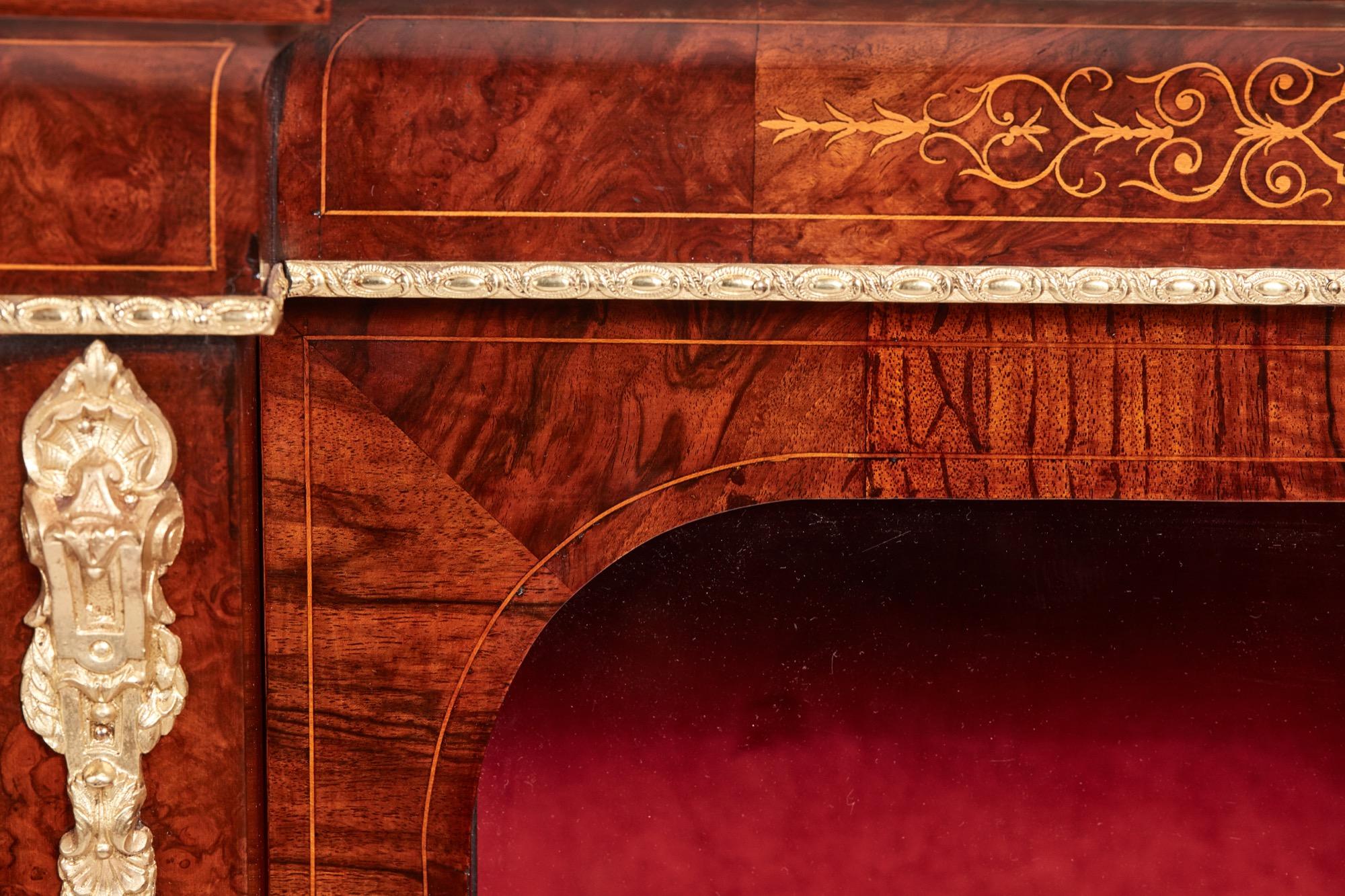 Antique 19th Century Victorian Burr Walnut Inlaid Credenza 8