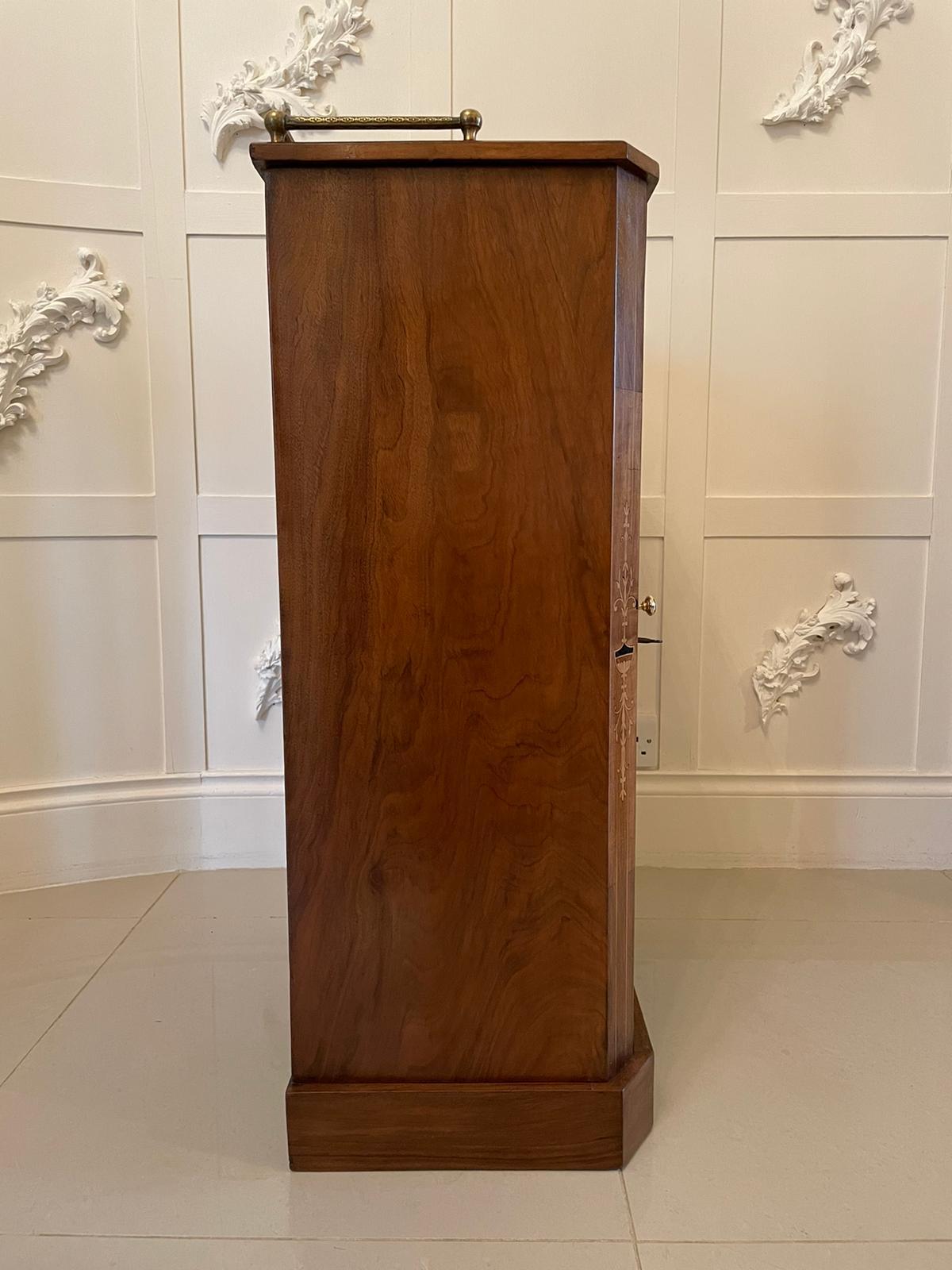 Antique 19th Century Victorian Burr Walnut Inlaid Music Cabinet 4