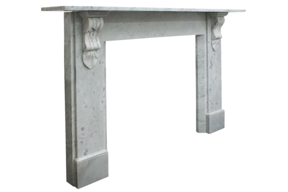Antique 19th Century Victorian Carrara Marble Fireplace In Good Condition In Manchester, GB
