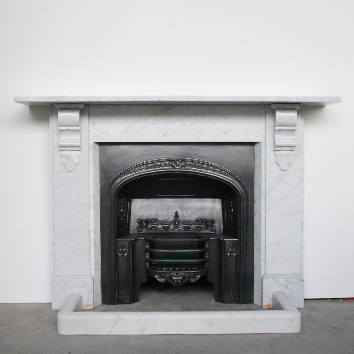 Antique 19th Century Victorian Carrara Marble Fireplace Surround 3
