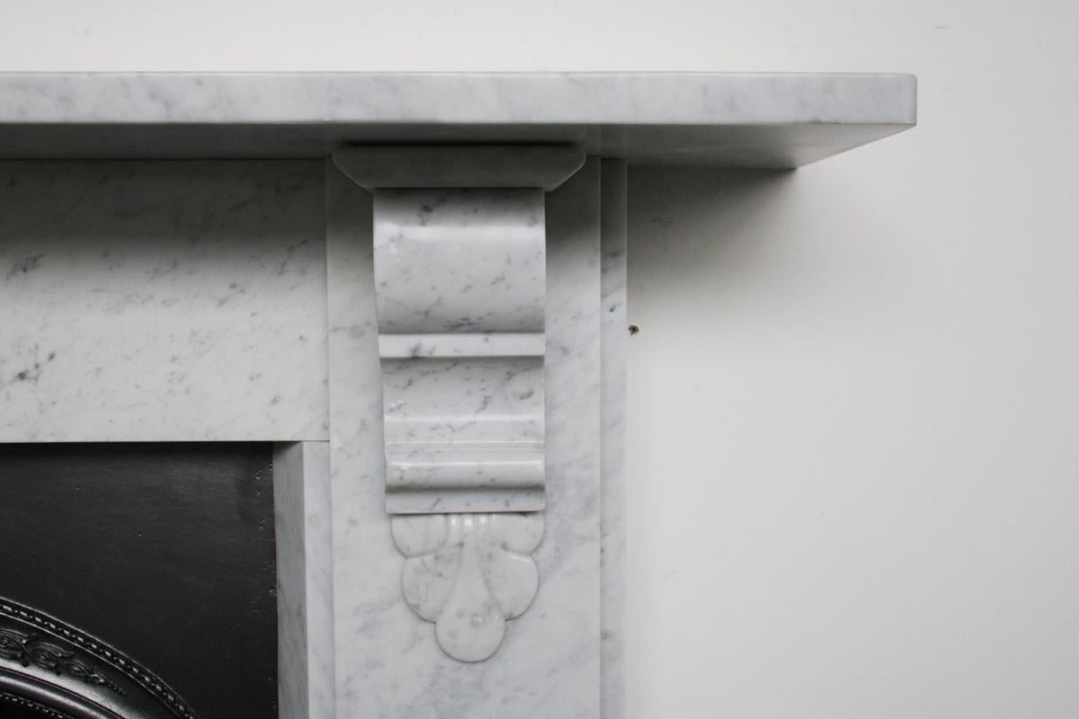 Antique 19th Century Victorian Carrara Marble Fireplace Surround 5