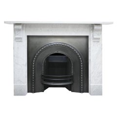 Antique 19th Century Victorian Carrara marble Fireplace Surround