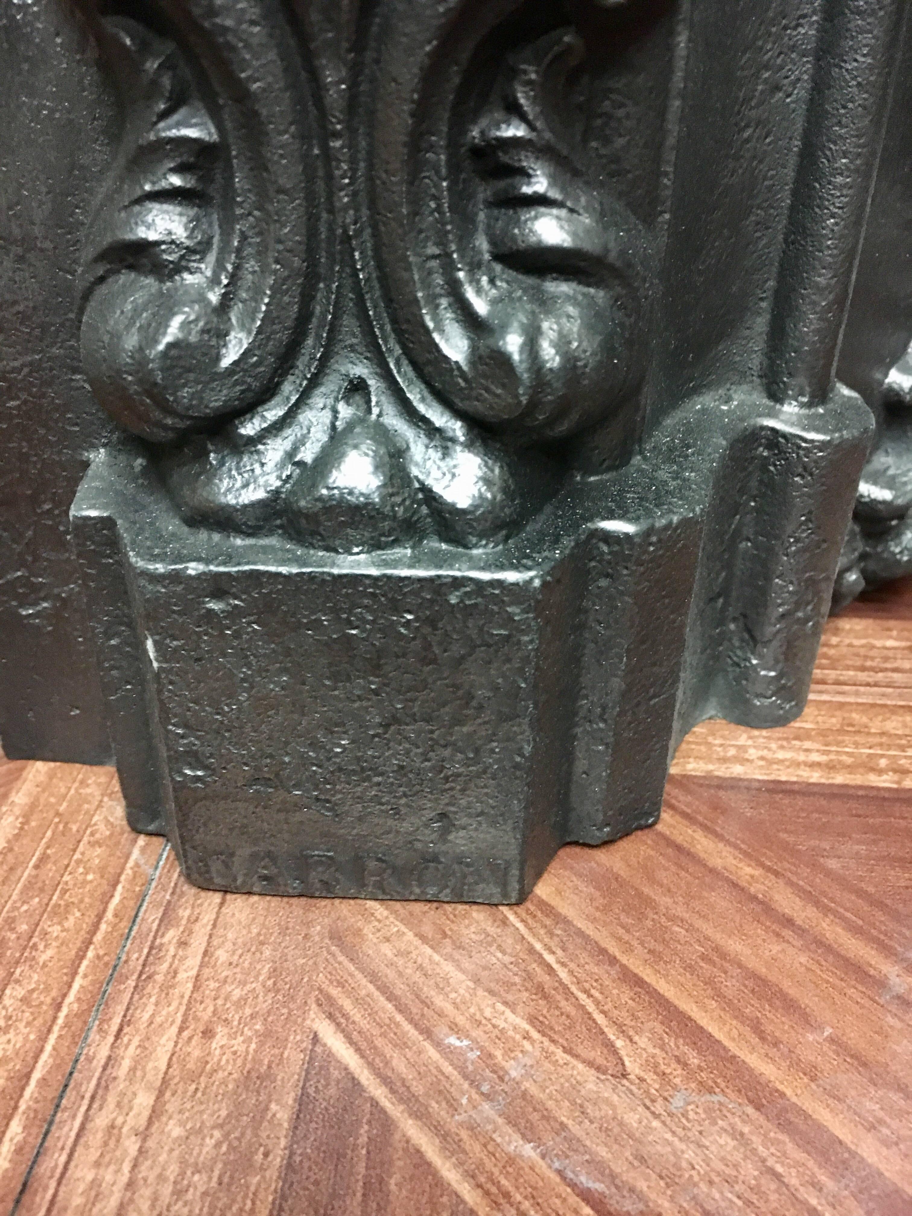 Antique 19th Century Victorian Cast Iron Fireplace Insert 4