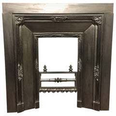 Antique 19th Century Victorian Cast Iron Insert Fireplace