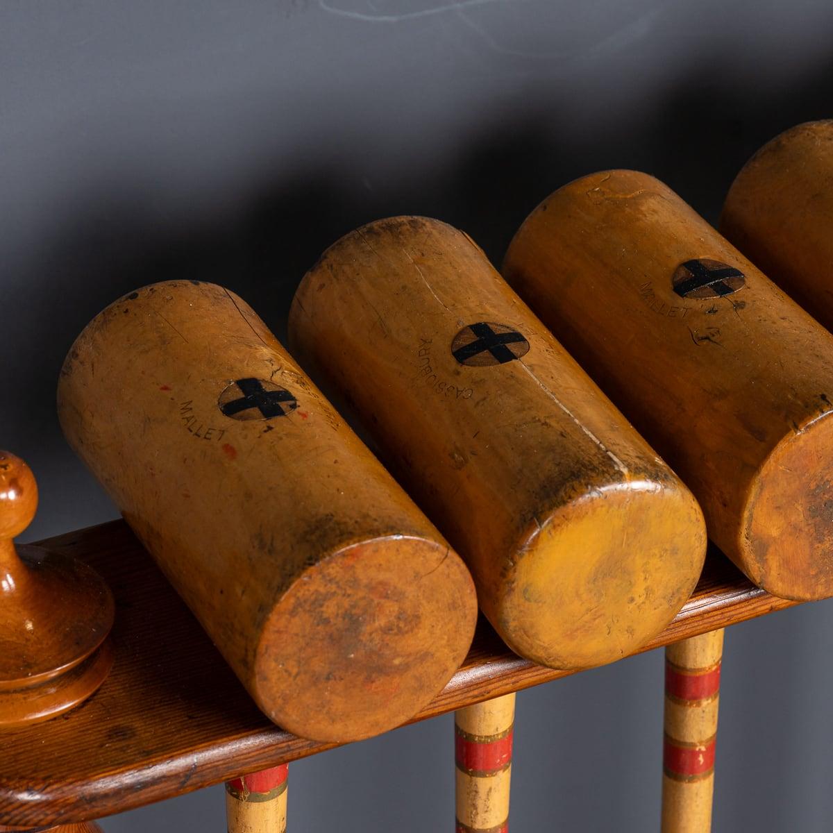 Antique 19th Century Victorian Croquet Set On Stand, Cassiobury c.1880 7