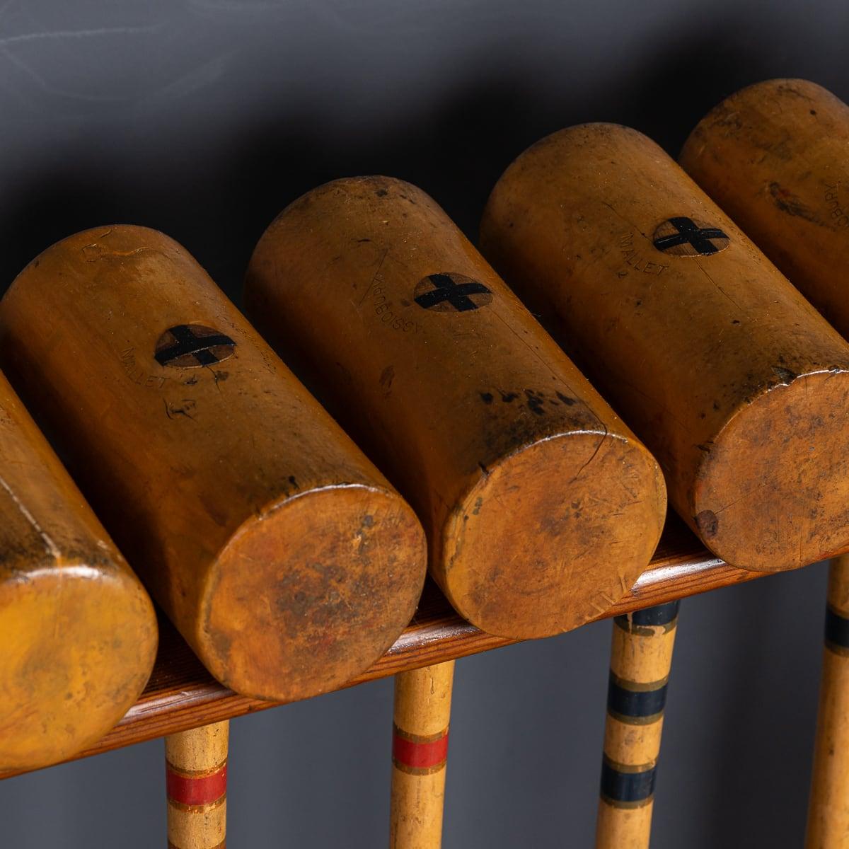 Antique 19th Century Victorian Croquet Set On Stand, Cassiobury c.1880 8