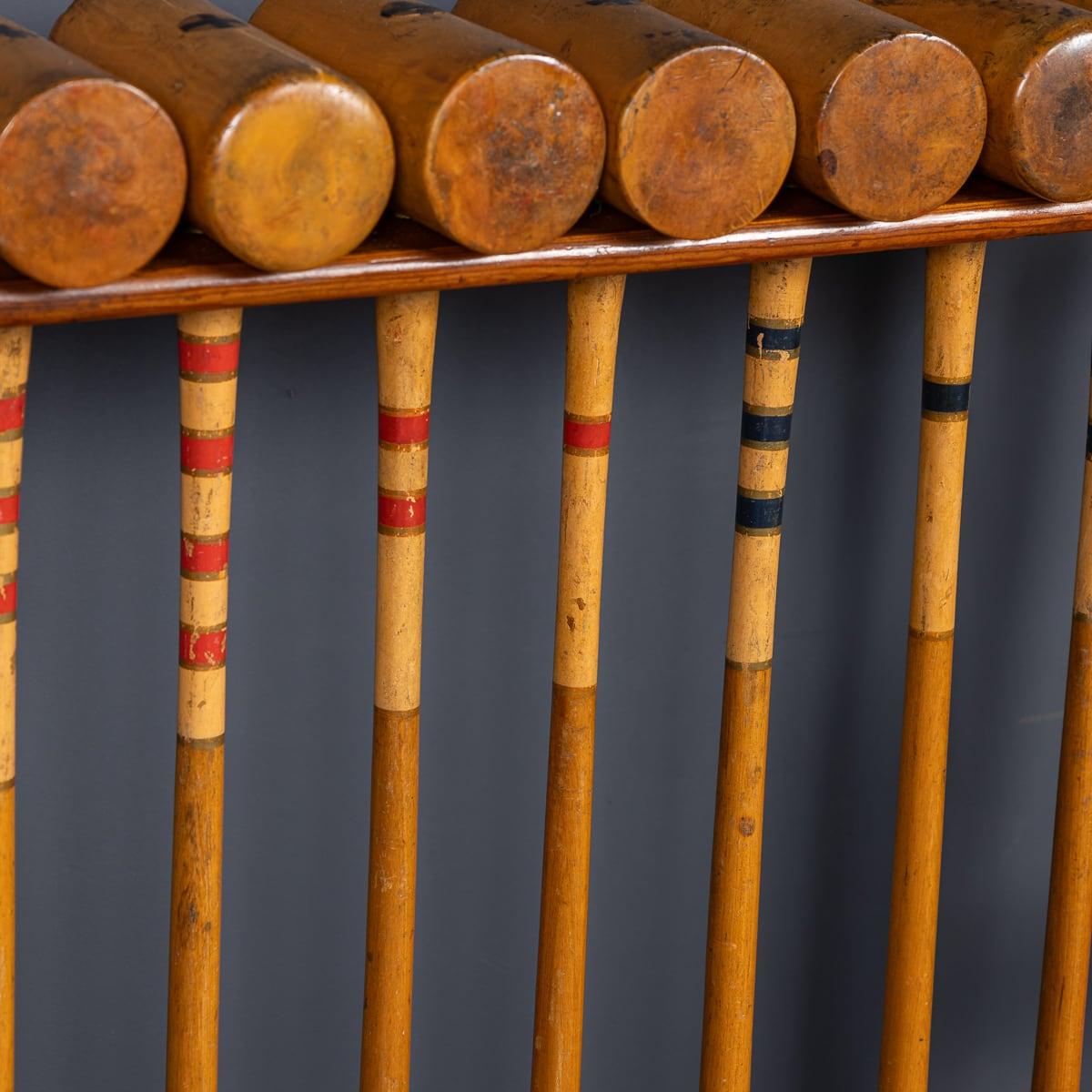 Antique 19th Century Victorian Croquet Set On Stand, Cassiobury c.1880 10