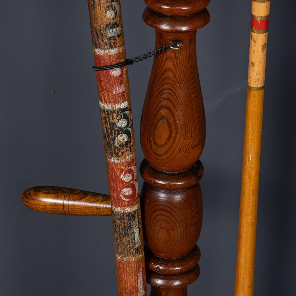 Wood Antique 19th Century Victorian Croquet Set On Stand, Cassiobury c.1880