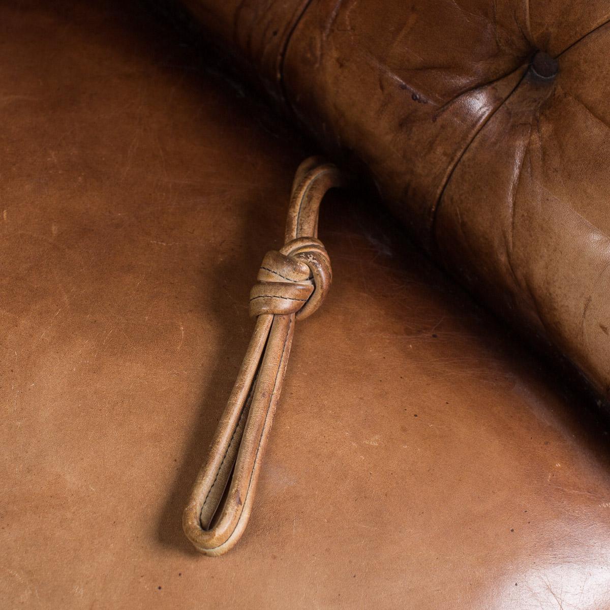 Antique 19th Century Victorian Drop Arm Leather Sofa, circa 1880 7