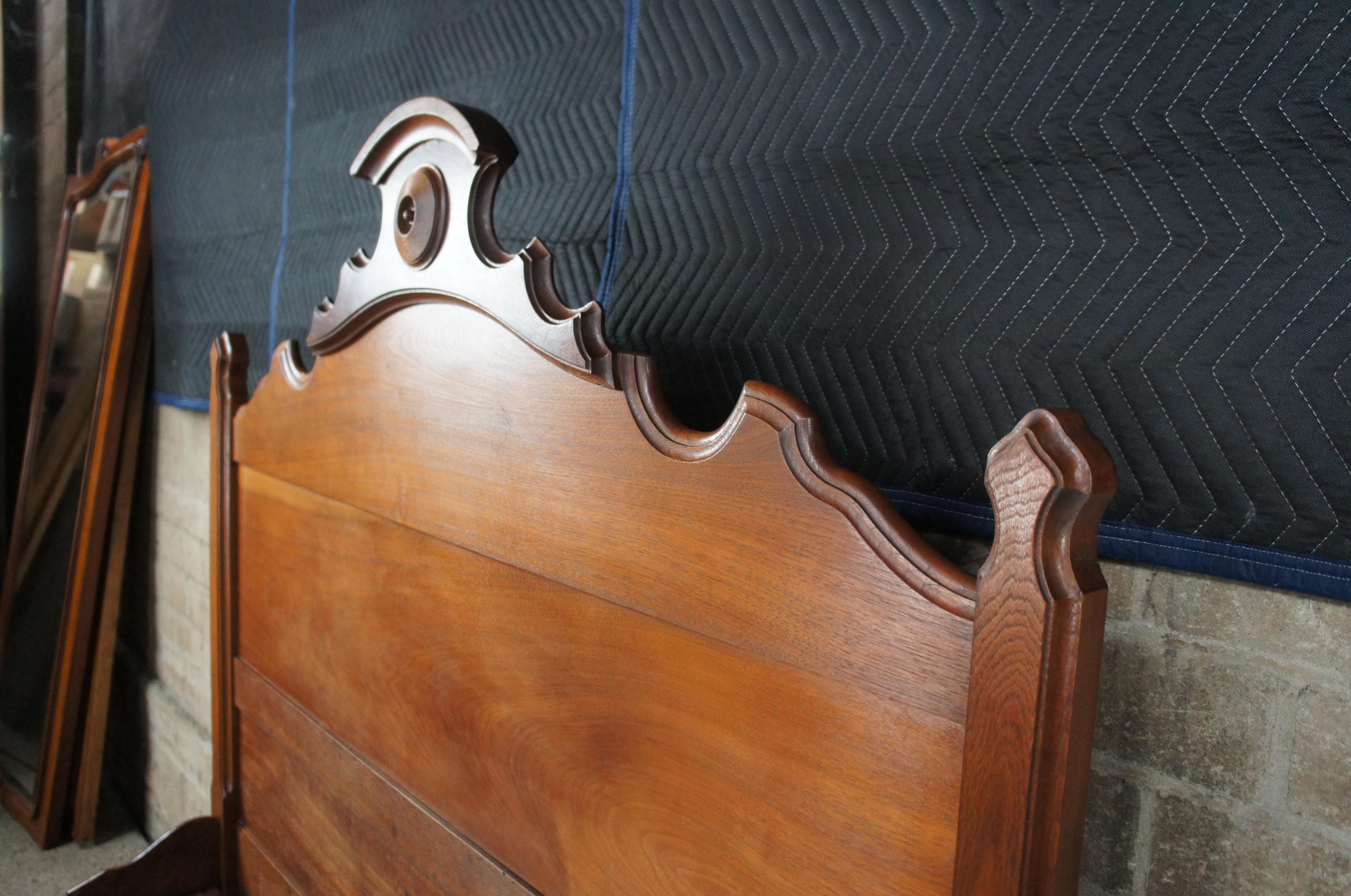 Antique 19th Century Victorian Eastlake Carved Walnut Custom Bed Frame 3