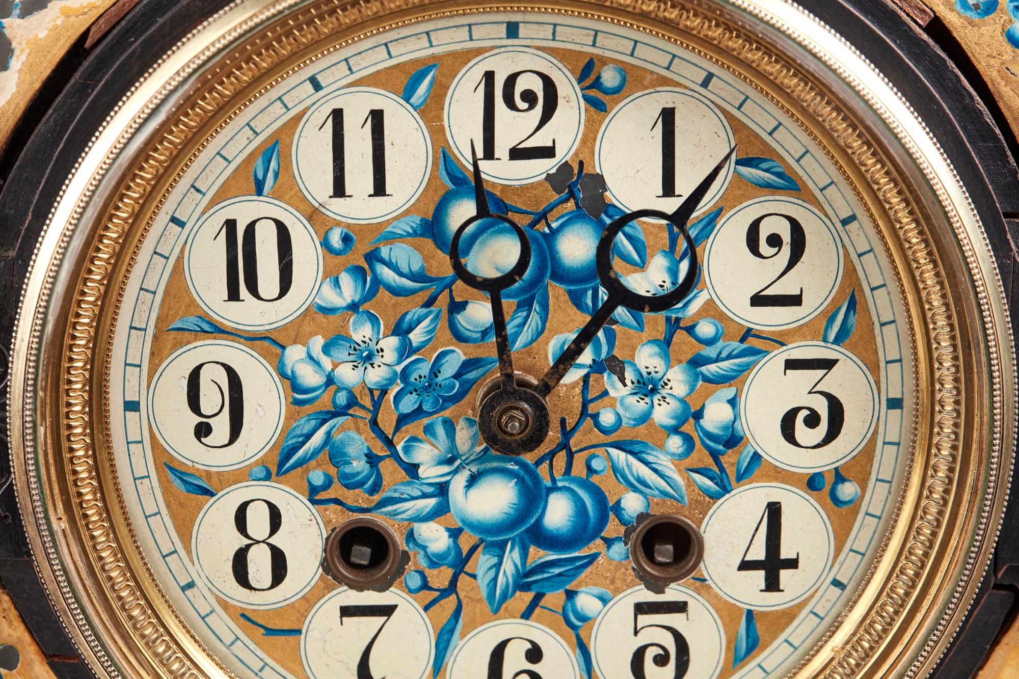 Ébénisé Ancienne horloge de cheminée victorienne ébénisée Aesthetic Movement du 19ème siècle en vente