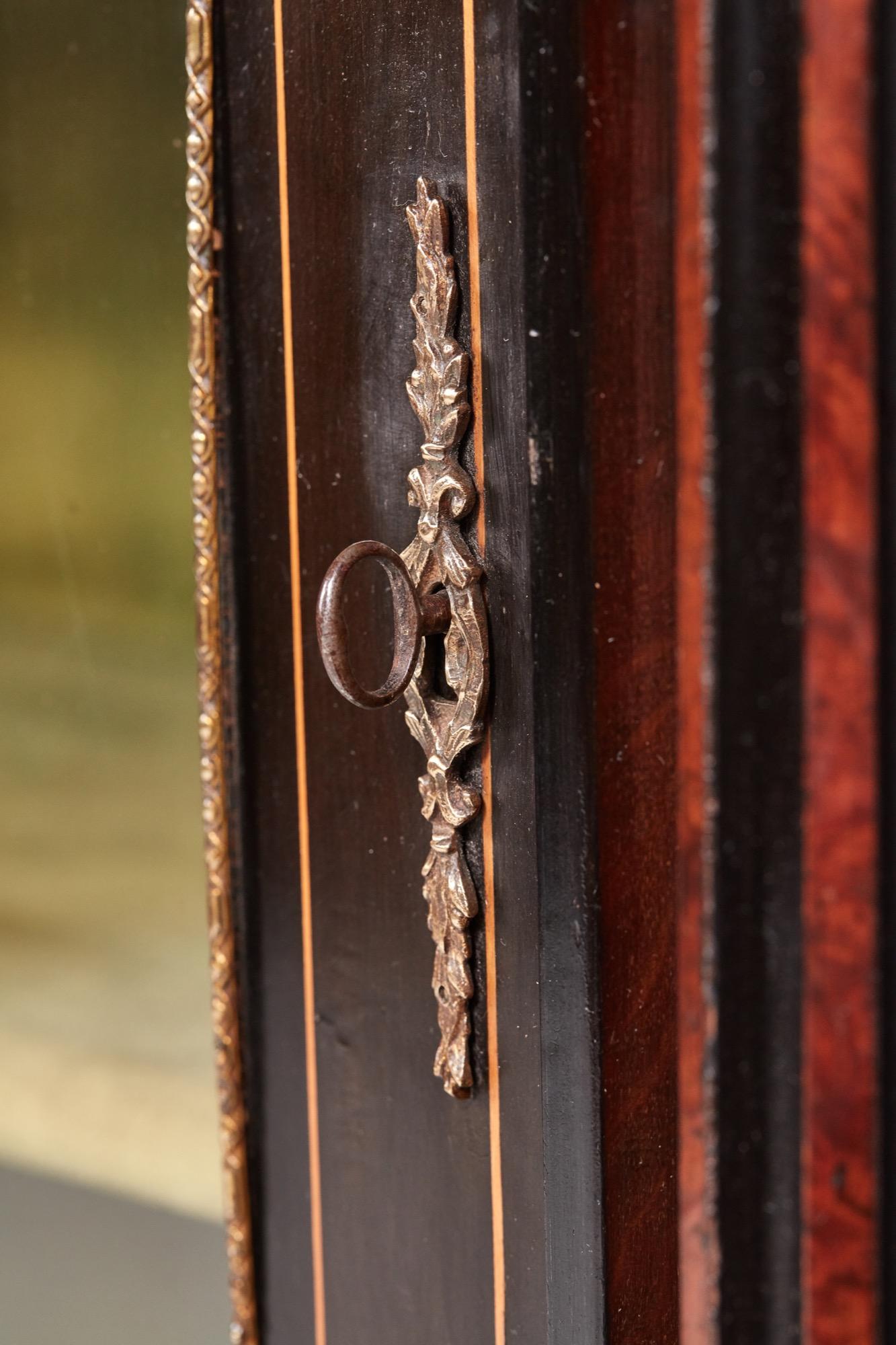 Antique 19th Century Victorian Ebonized and Inlaid Display Cabinet 2