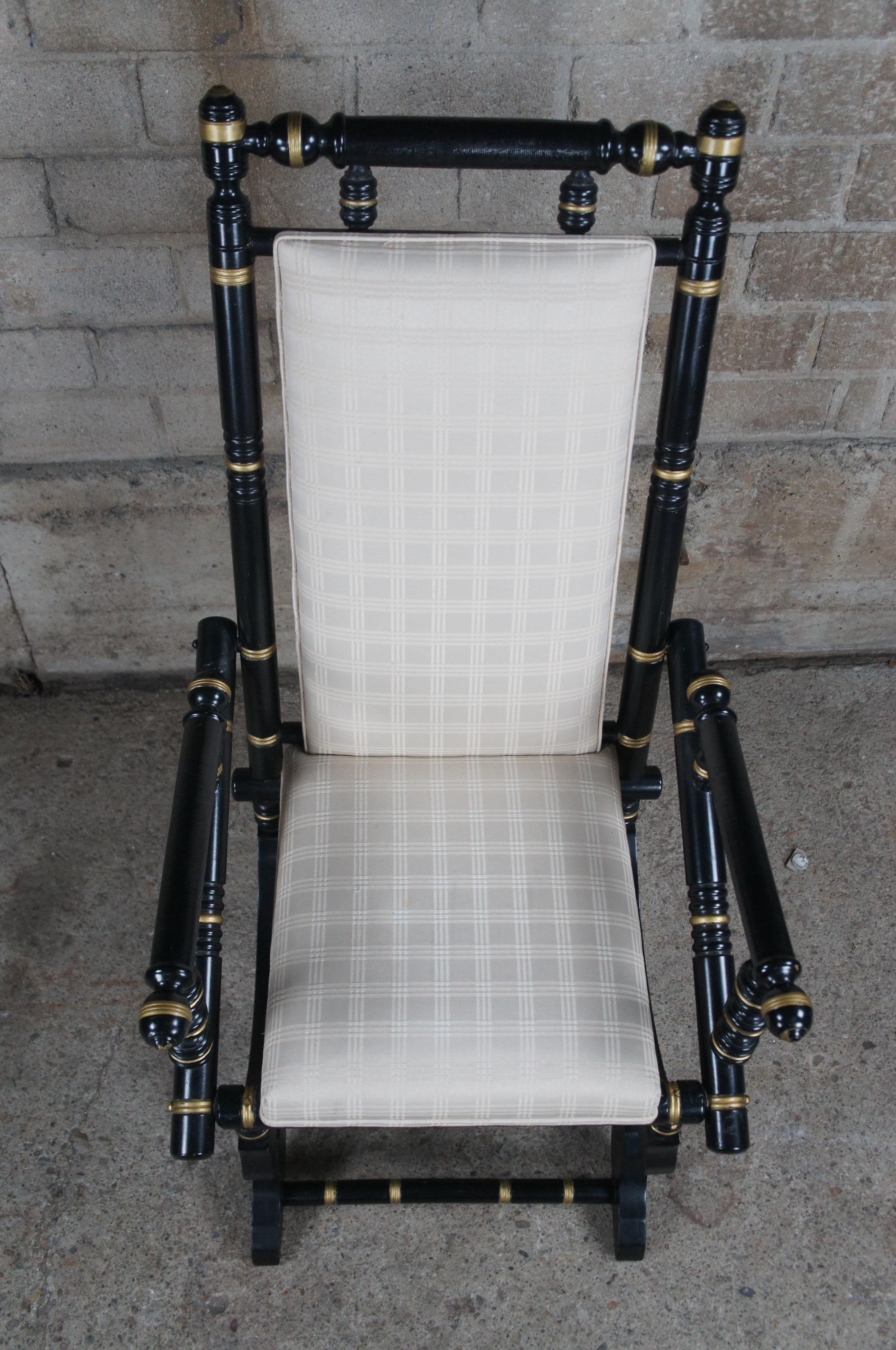 Ébénisé Ancienne chaise à bascule à plateforme ébénisée victorienne du 19ème siècle Regency en vente