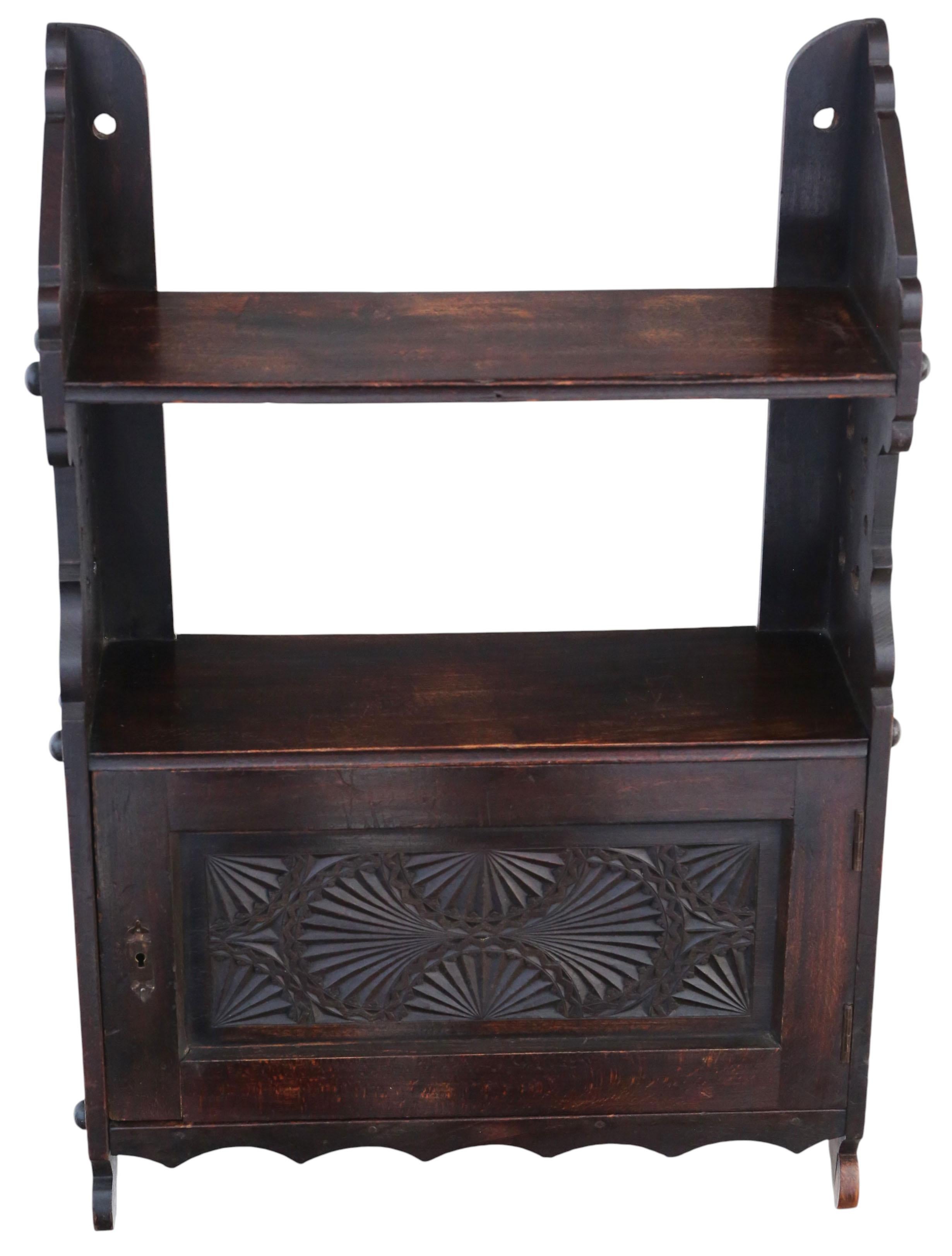 Antiker viktorianischer Wandschrank aus Eiche und Buche aus dem 19. (Britisch) im Angebot