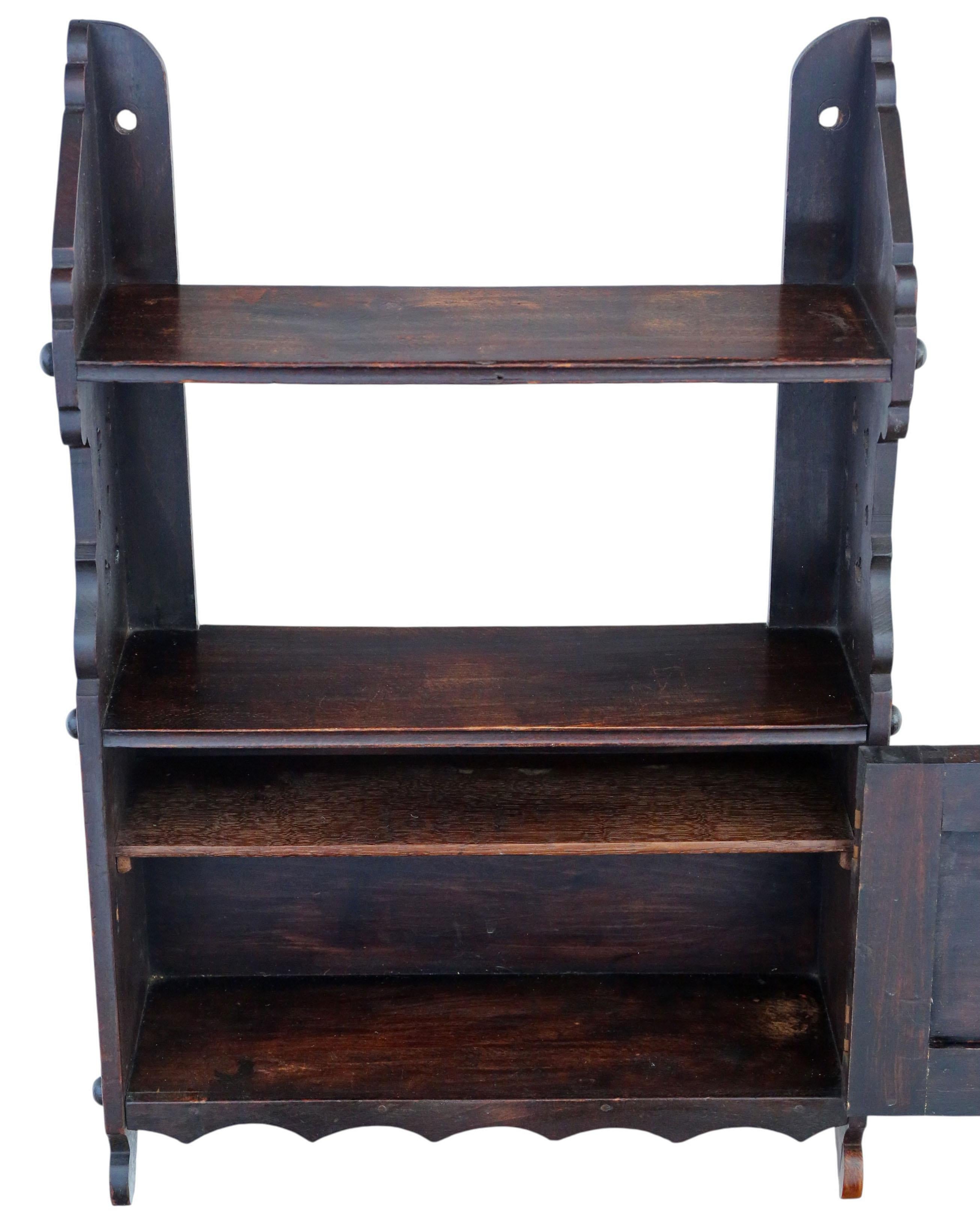 Antiker viktorianischer Wandschrank aus Eiche und Buche aus dem 19. im Zustand „Gut��“ im Angebot in Wisbech, Cambridgeshire