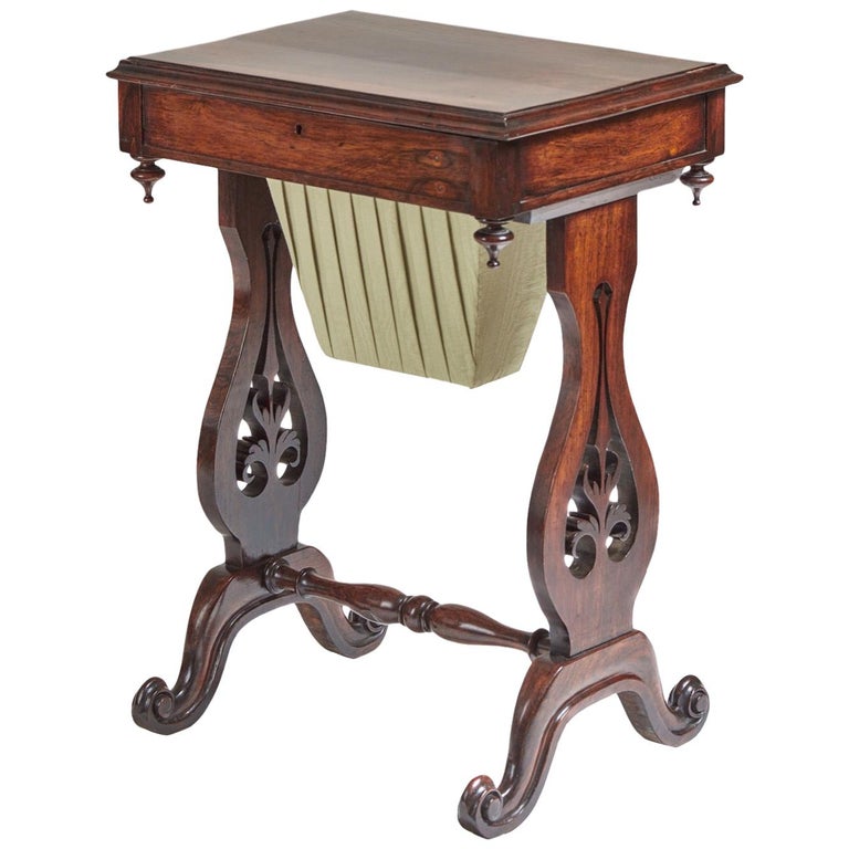 Victorian Work Table Antique 19th Century Victorian Rosewood Freestanding Work or Lamp Table ...