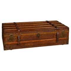 Antique 19th Century Victorian Leather Travel Trunk c.1870