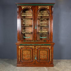 Antique 19th Century Victorian Mahogany Gun Shop Display Cabinet c.1880