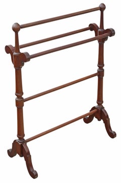 Antique 19th Century Victorian Mahogany Towel Rail Stand – Fine Quality